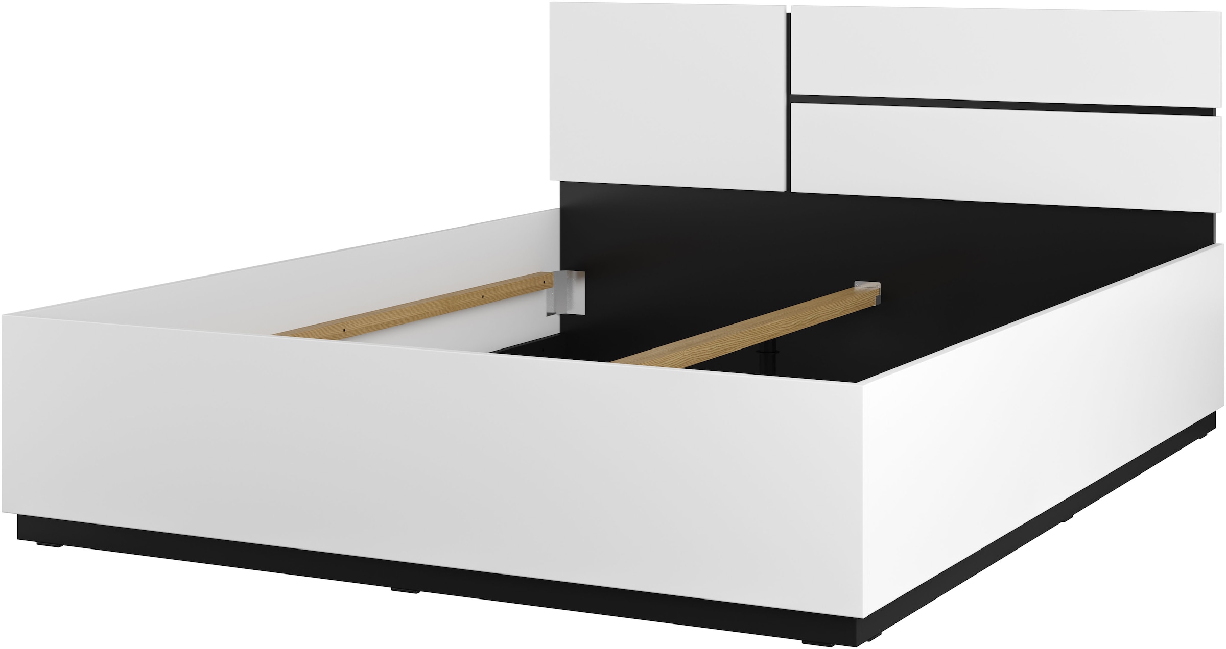 INOSIGN Schlafzimmer-Set »Cross, moderne, grifflose Optik, FSC-zertifiziert«, (4 tlg., Bett 180x200cm, 2 Nachtkommoden, Schrank 2-oder 4-türig), Komplettschlafzimmer-Set