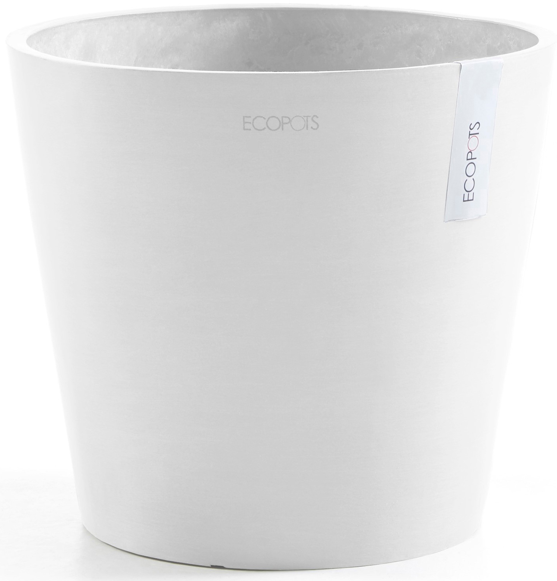 Thumbnail - ECOPOTS Blumentopf "Amsterdam 30 + Wassersystem Weißgrau", für innen und außen: frostsicher, bruchsicher und lichtbestän...