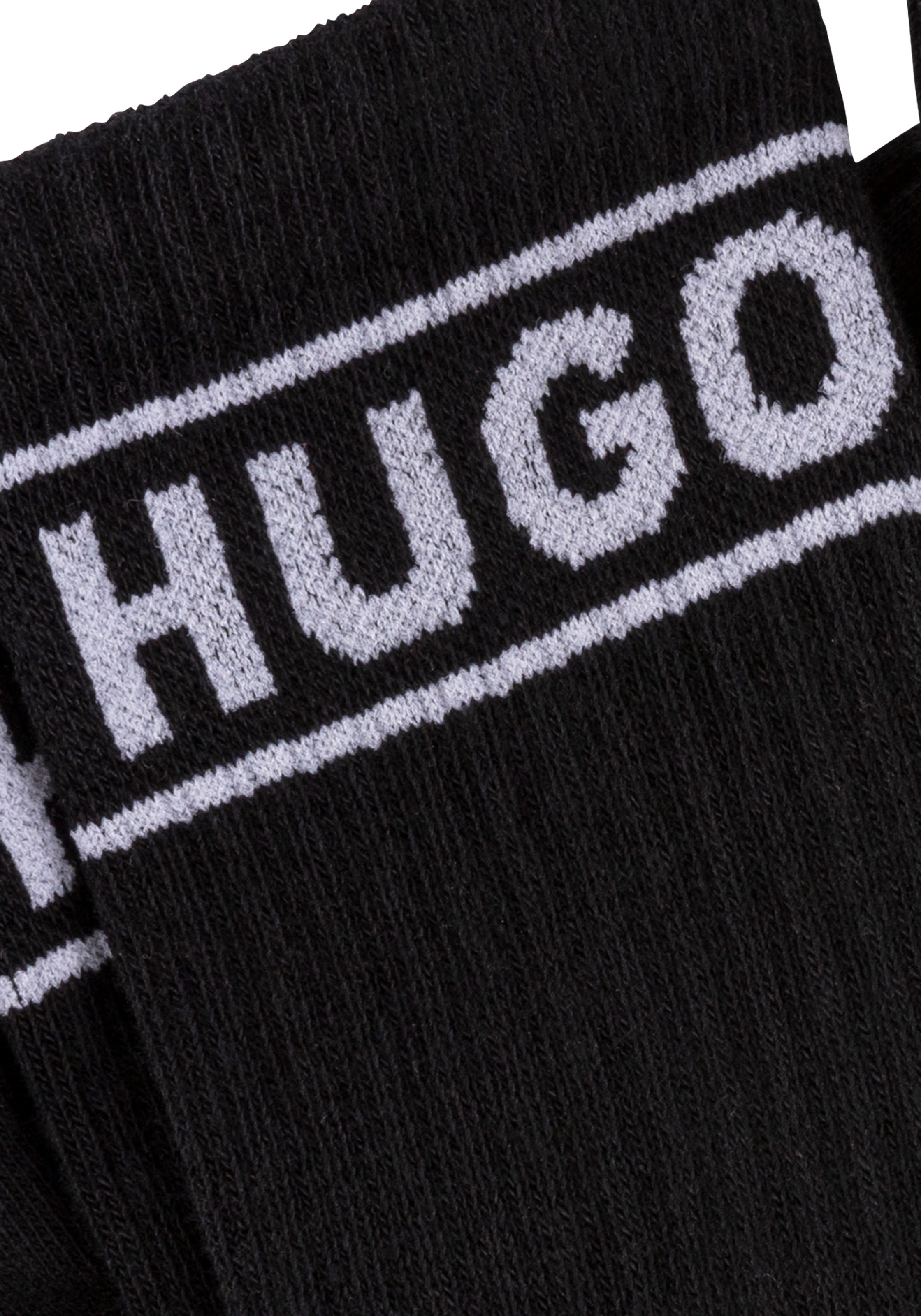 HUGO Underwear Freizeitsocken »3P QSRIB SPORTY CC W«, (Packung, 3 Paar, 3er), mit kontrastfarbenem Logodetail