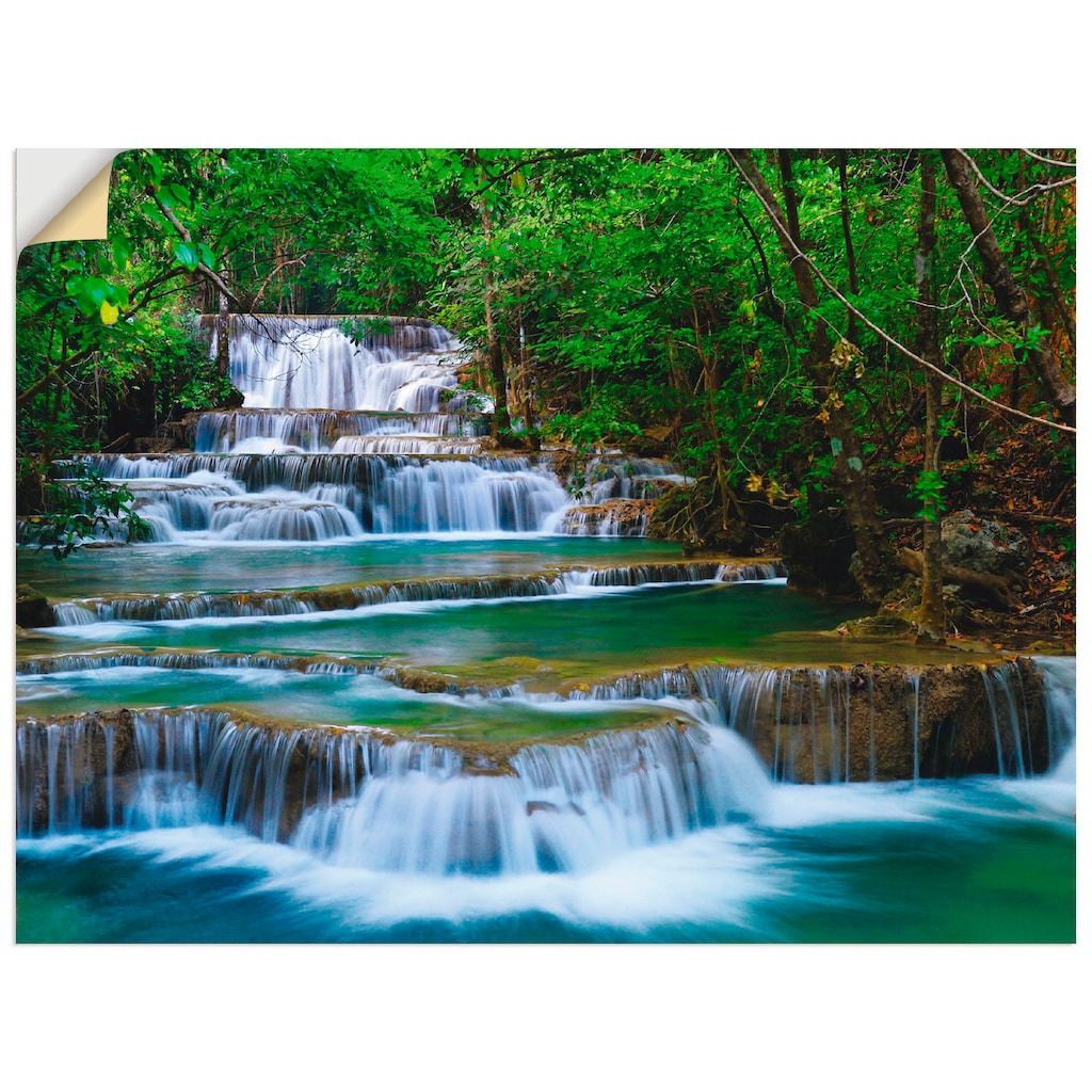 Artland Wandbild »Tiefen Wald Wasserfall«, Gewässer, (1 St.)