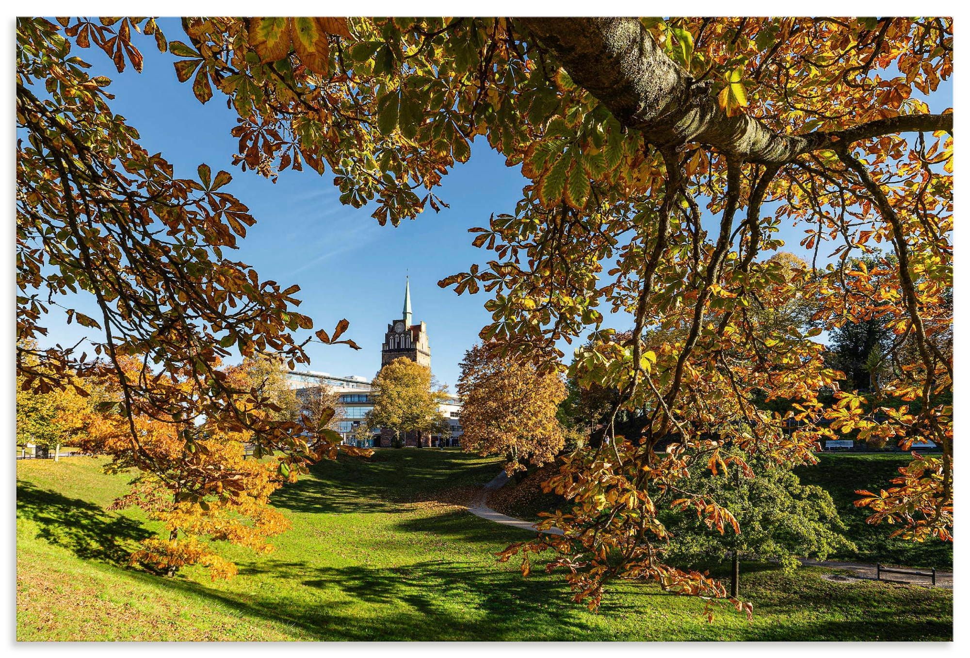 Wandbild ARTLAND "Kröpeliner Tor in der Hansestadt Rostock", farbe bild(er): grün, B:90cm H:60cm, Alu Dibond, Bilder, als Alubild, Leinwandbild, Poster, Wandaufkleber in verschied. Größen