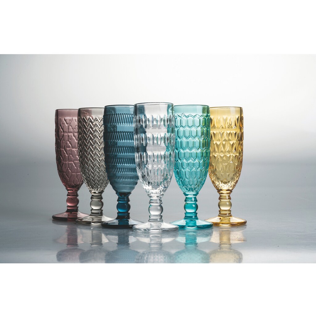 Villa d'Este Sektglas »Geometrie«, (Set, 6 tlg.)