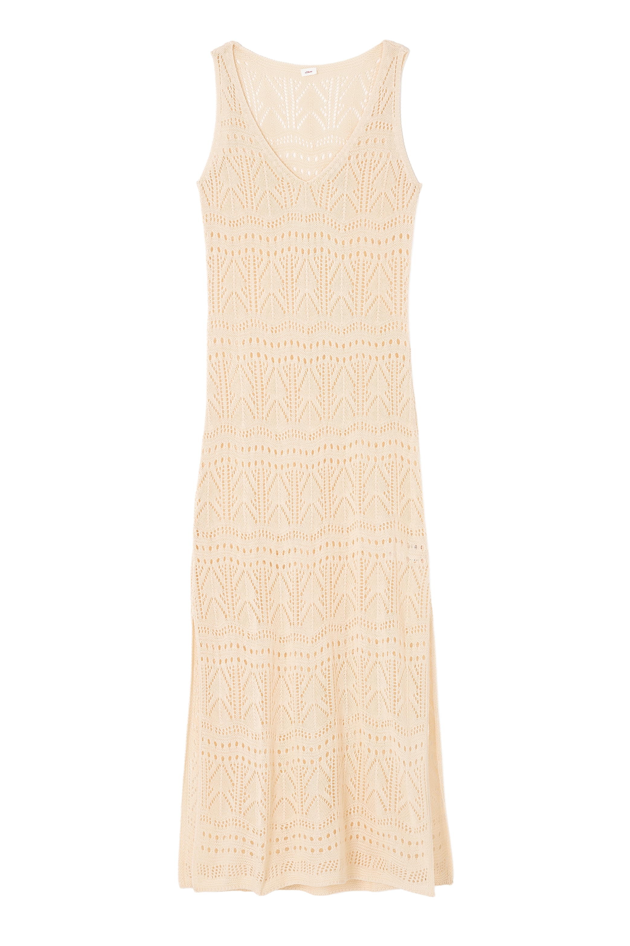 s.Oliver Strickkleid, in Maxilänge, leicht transparentes Strandkleid