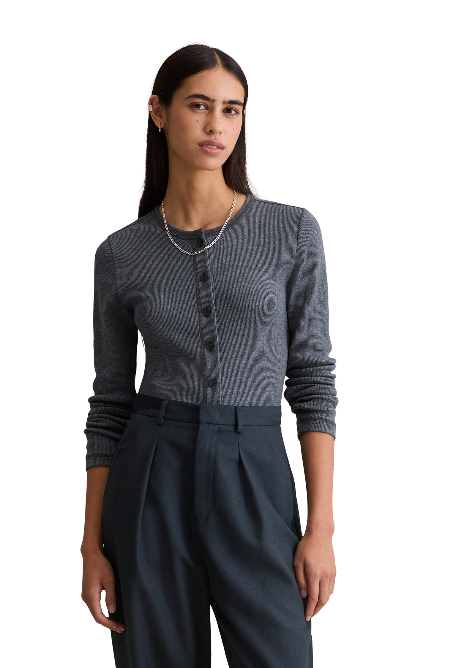 Marc OPolo DENIM Langarmshirt "aus Rippjersey" günstig online kaufen