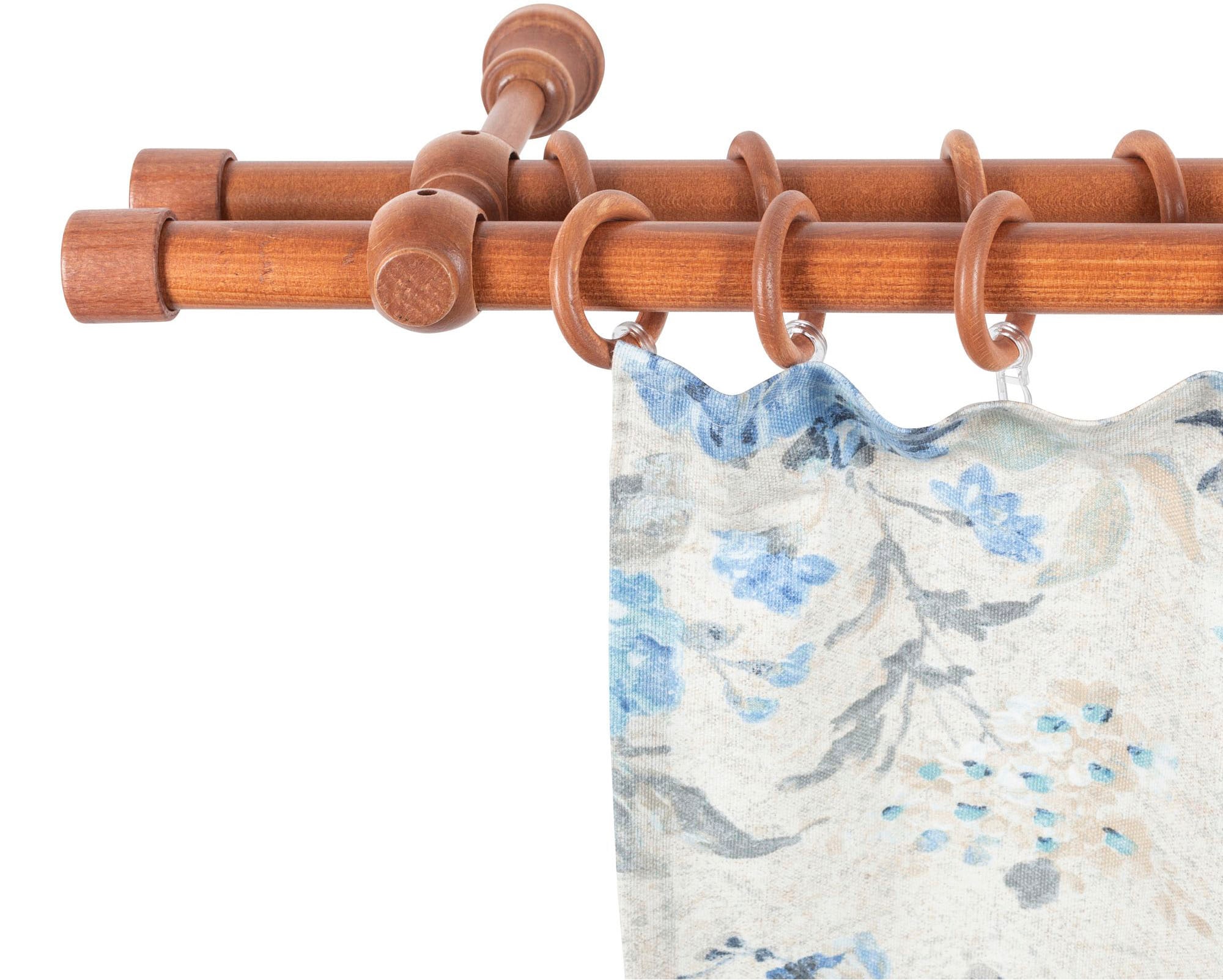 SN DECO GROUP Gardinenstange "Cafiro" 2 läufig-läufig Fixmaß 28 mm, Holz, v günstig online kaufen