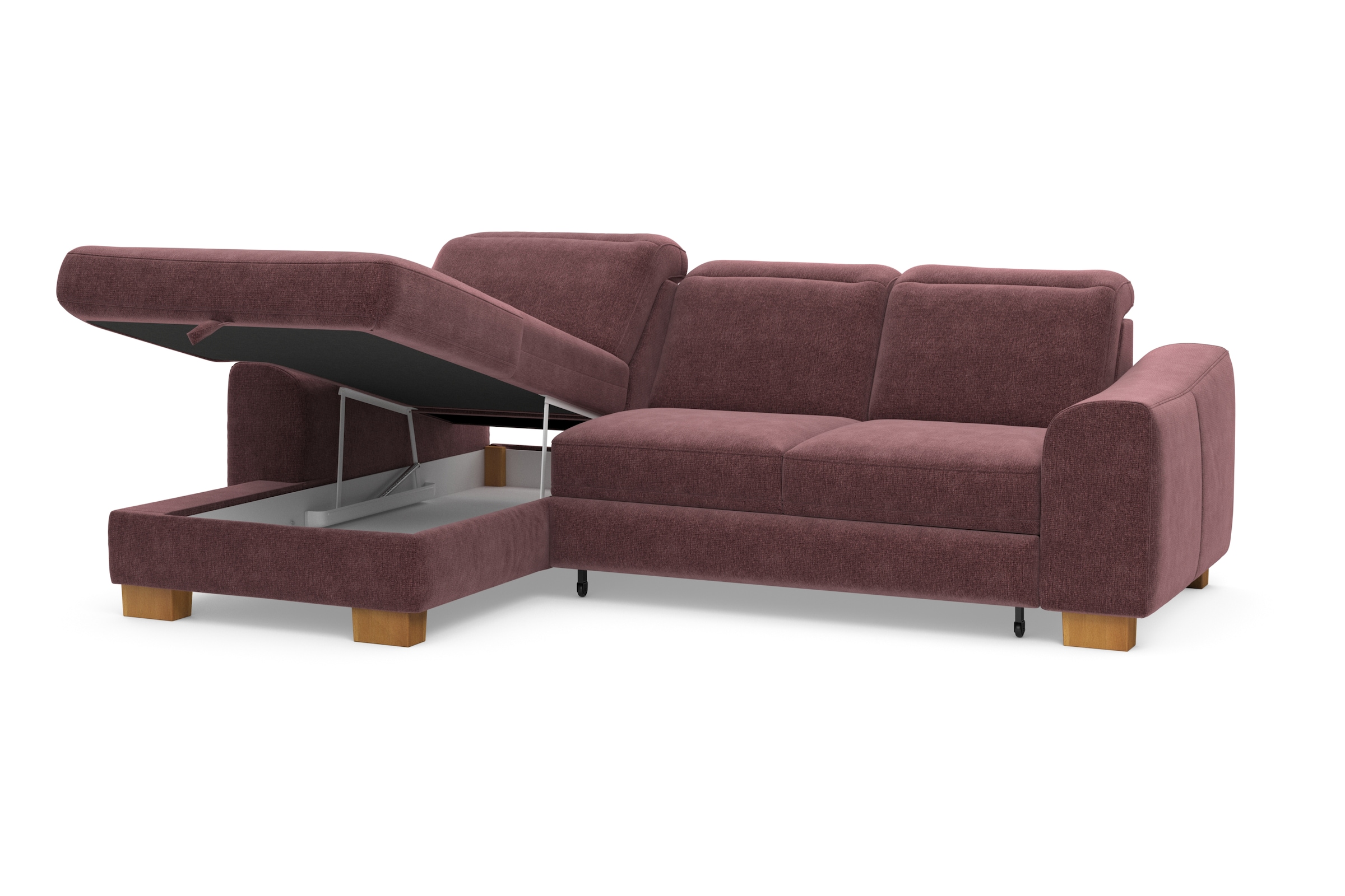 Home affaire Ecksofa »Dundee L-Form«, wahlweise mit Kopfteilverstellung und zusätzlich mit Bettfunktion