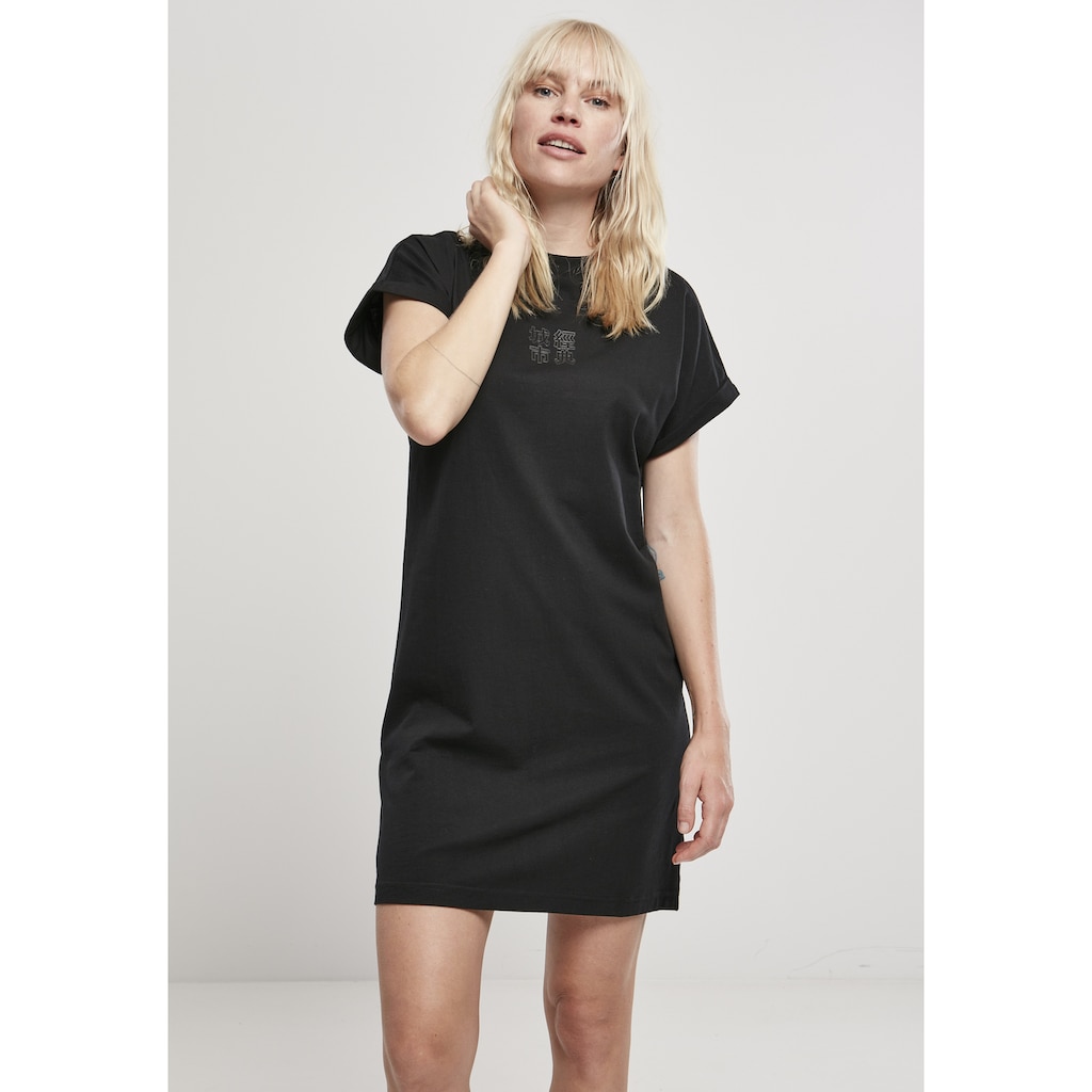 URBAN CLASSICS Jerseykleid »Frauen Ladies Cut On Sleeve Printed Tee Dress« (1 tlg.)