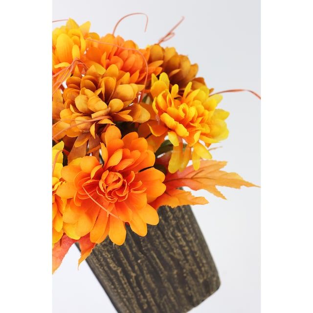 I.GE.A. Kunstblume »Chrysanthemen im Topf«, Herbstgesteck Herbstliche Blumen  Kunstpflanze | BAUR