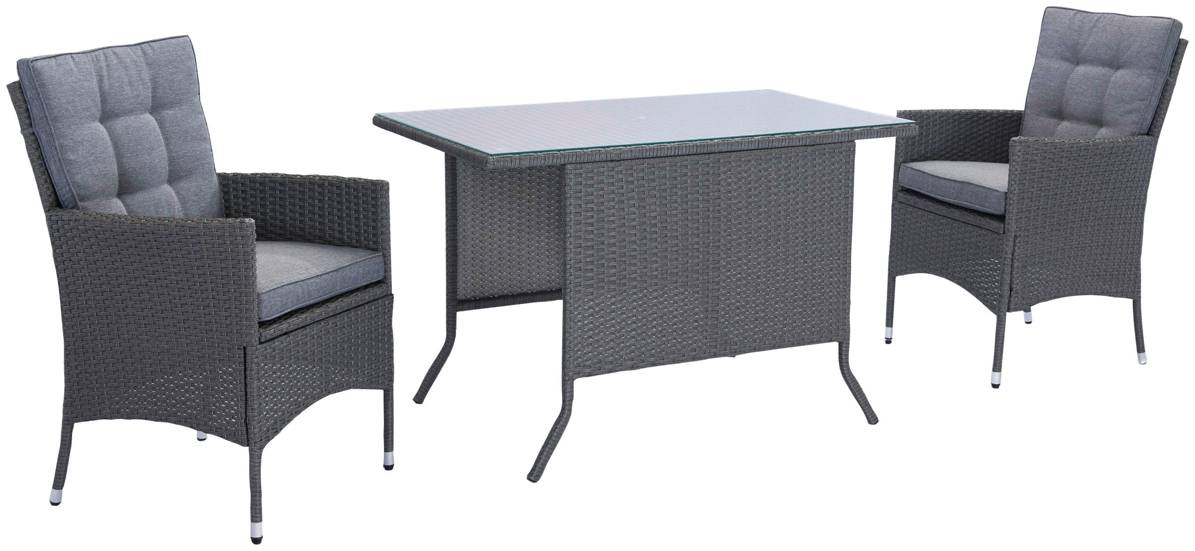 KONIFERA Garten-Essgruppe "Korfu" Set, 2x Sessel, 1x Tisch 112x65x73,5 cm, günstig online kaufen