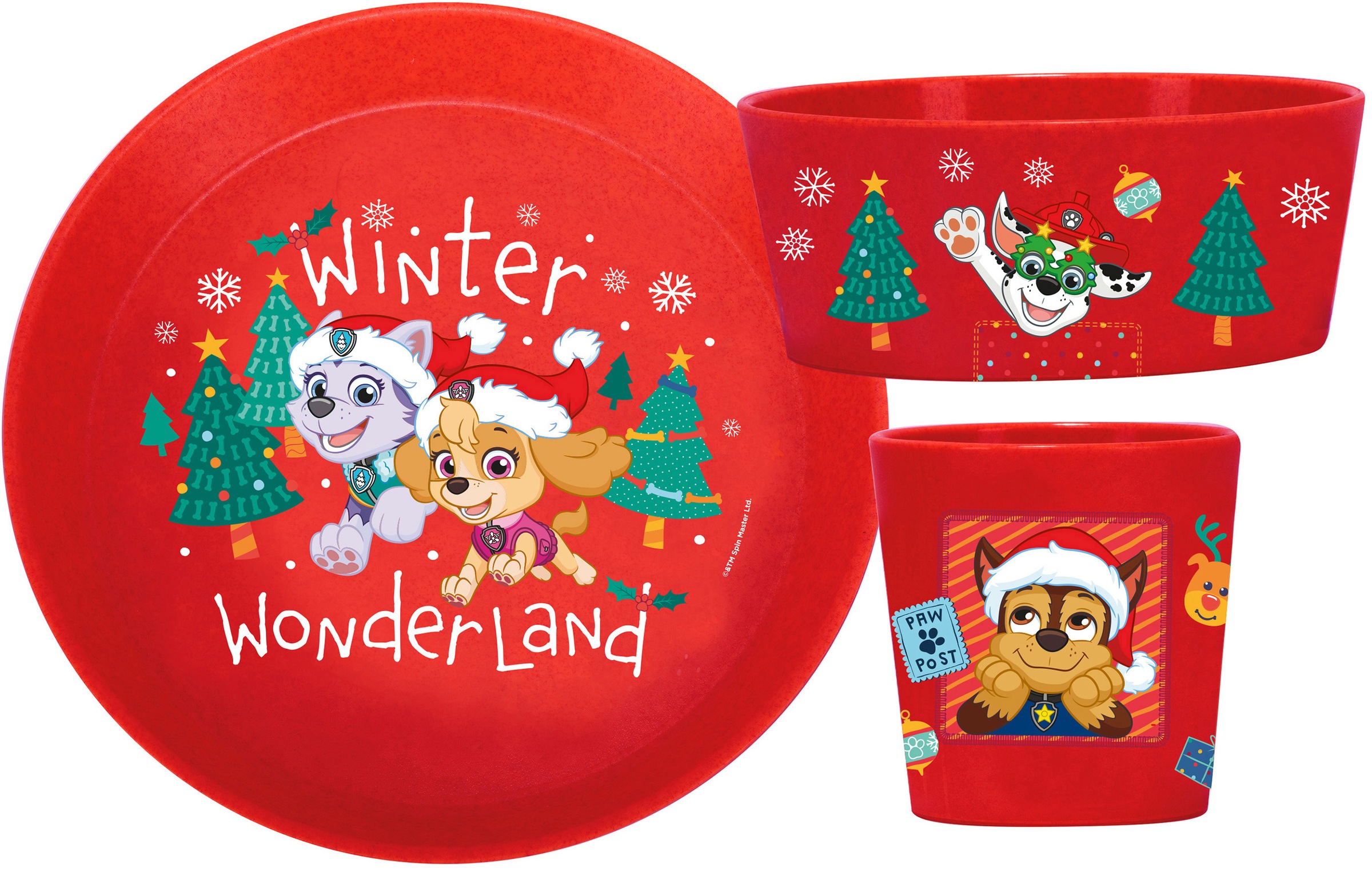 KOZIOL Kindergeschirr-Set "Kleiner Teller + Schale + Becher CONNECT PAW PAT günstig online kaufen