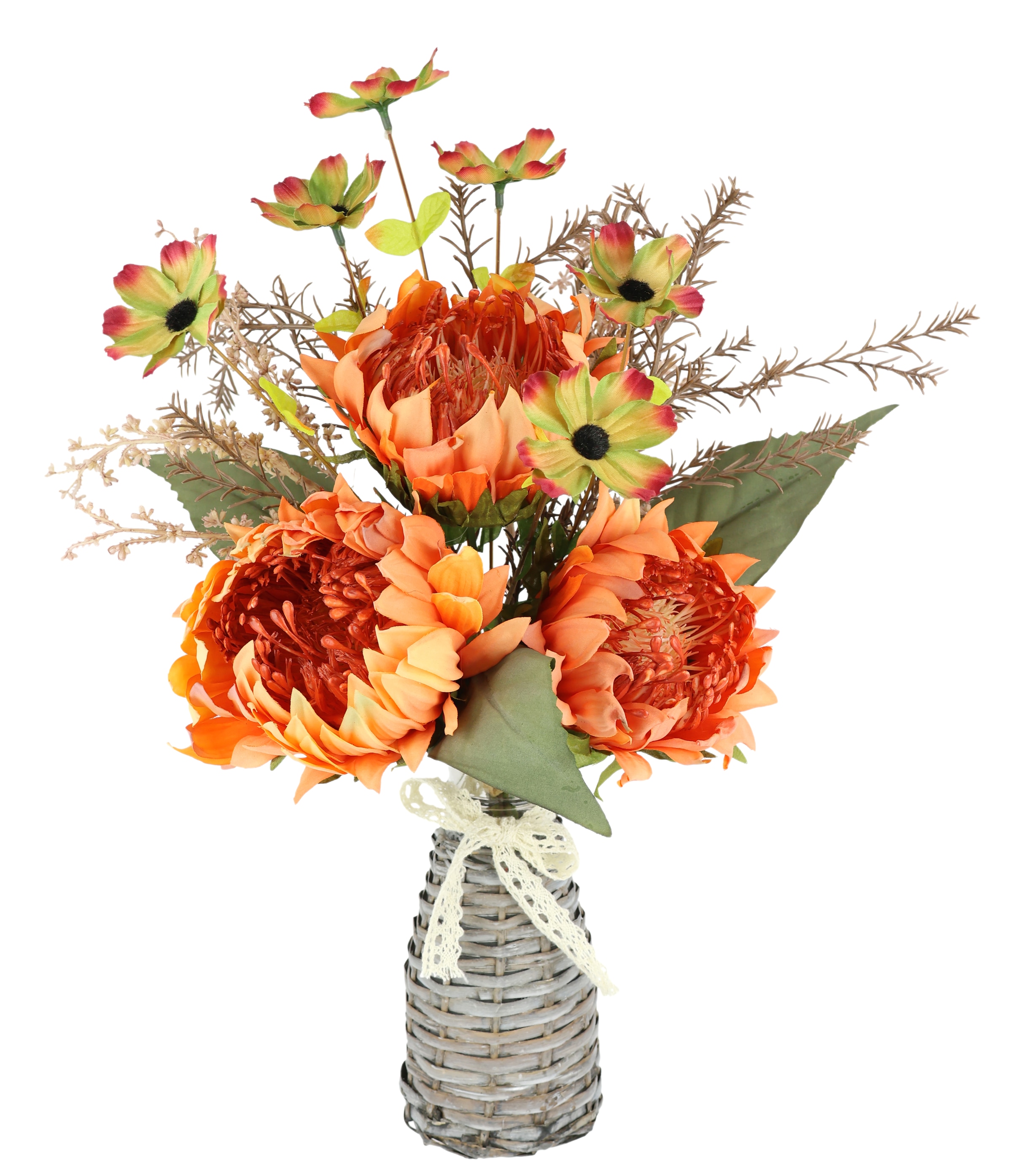 I.GE.A. Kunstblume "Protea Strauß in Vase", Artischocken Blumensträuße Seid günstig online kaufen