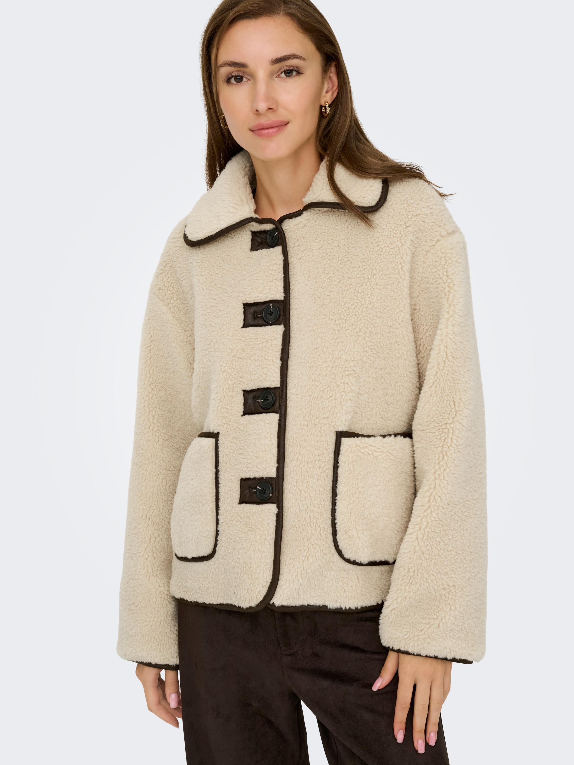 Jdy Plüschjacke "Jdynoella Life Teddy Jacket Otw Noos" Kunstfaser