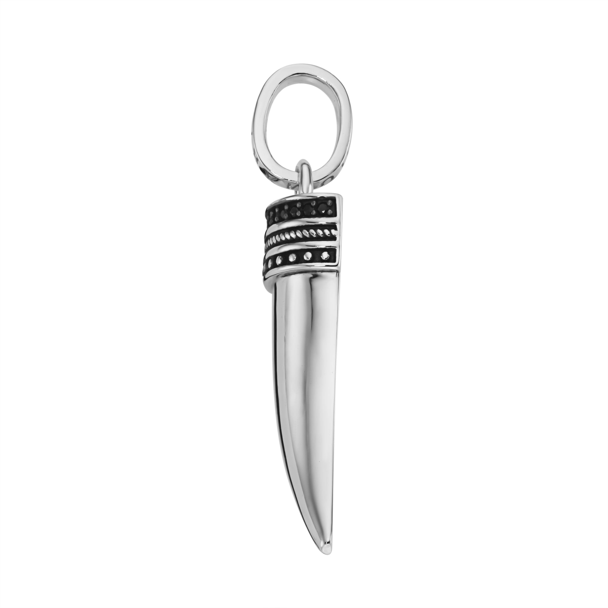 GIORGIO MARTELLO MILANO Kettenanhänger »Zahn mit schwarzen Spinellen, Silber 925«