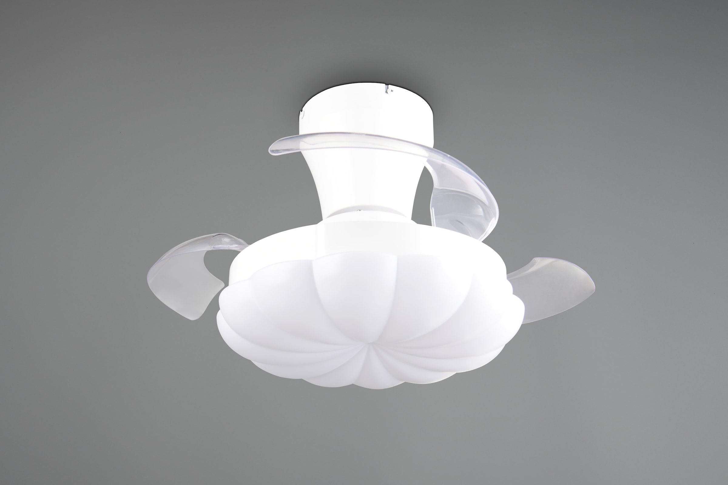 REALITY Leuchten LED Deckenleuchte »BORAS mit Ventilator, Deckenventilator mit ausklappbaren Flügeln 30W« LED-Board 1 Stk. Farbwechsler | warmweiß - kaltweiß Ø 34 - 60 cm (aufgeklappt), 6 Stufen, LED 24W CCT dimmbar Timer Fernb.