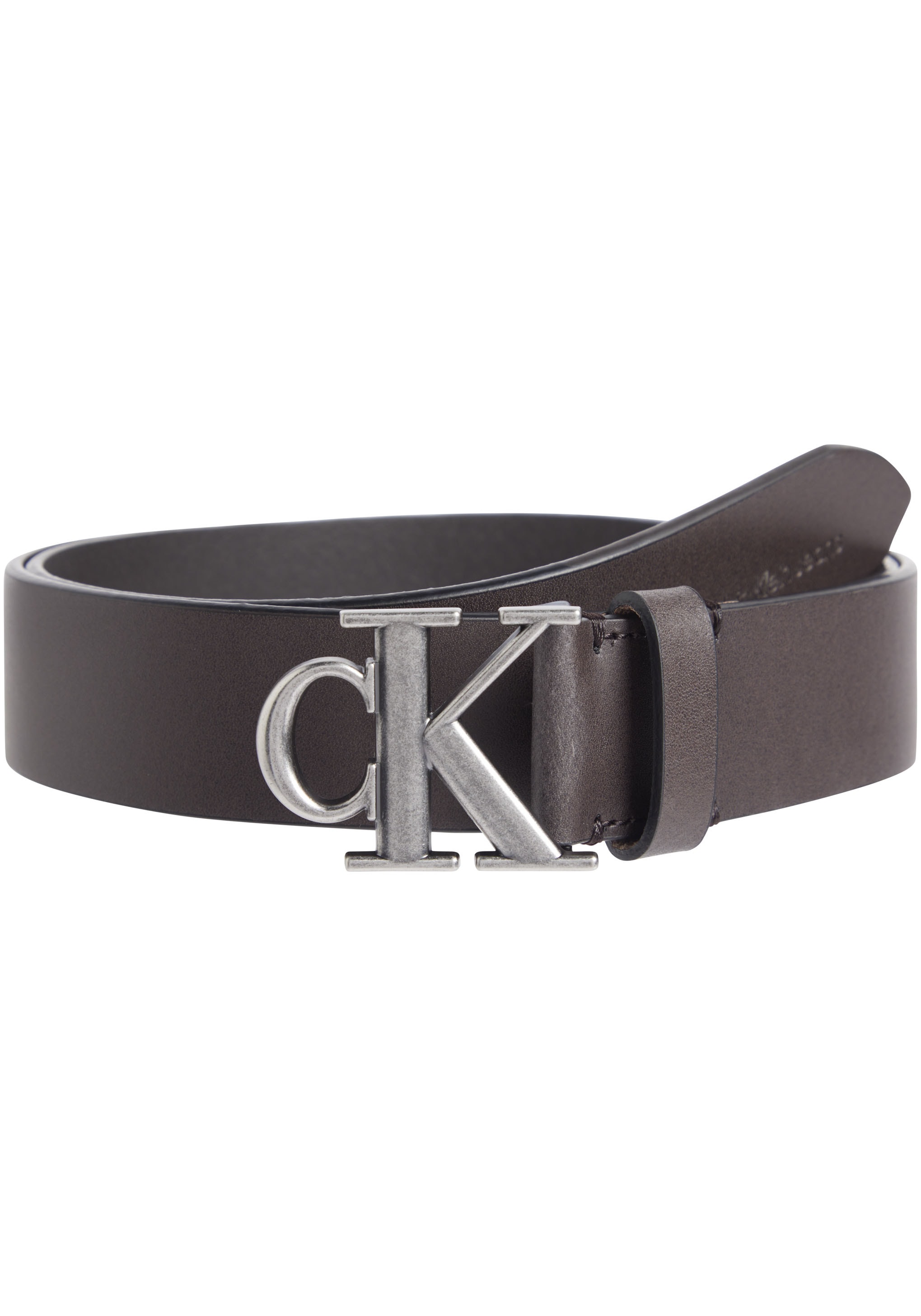 Calvin Klein Jeans Ledergürtel "ROUND MONO PLAQUE LTHR BELT 35MM", mit CK-L günstig online kaufen