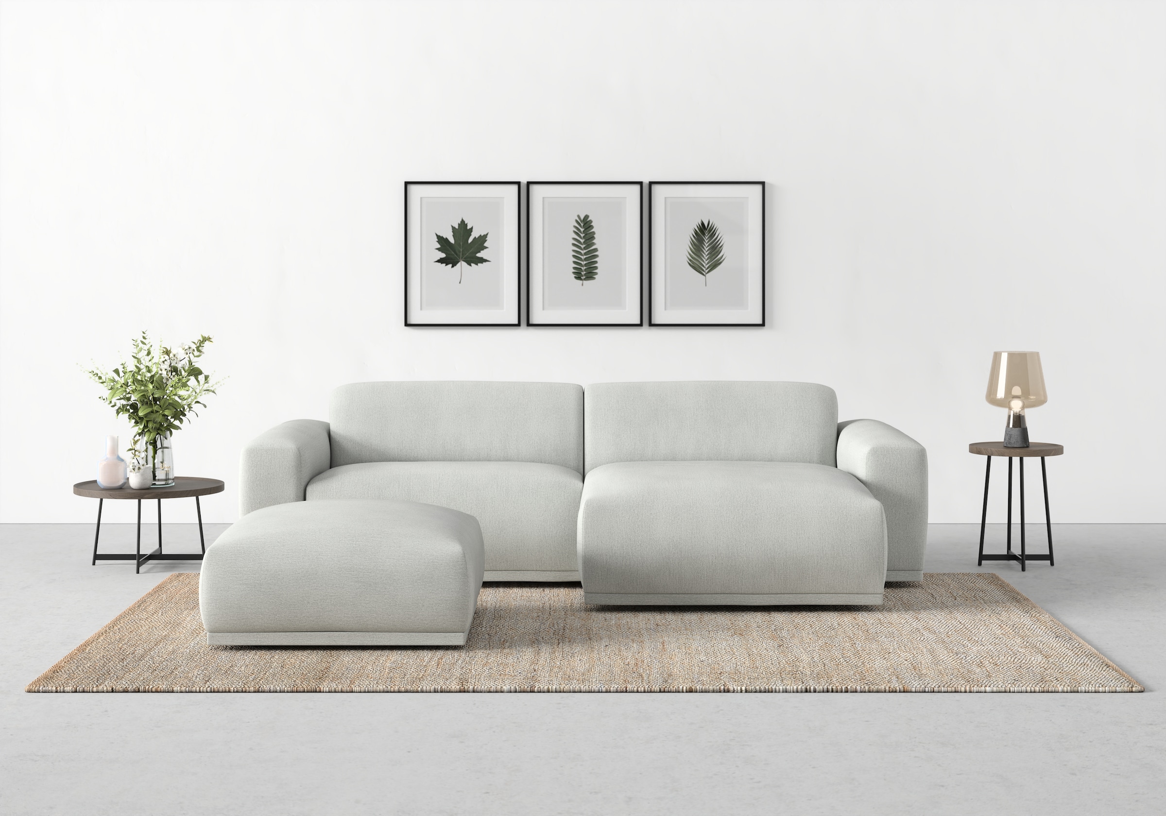 TRENDMANUFAKTUR Ecksofa »Braga, mit hochwertigem Kaltschaum, L-Form, in Cord erhältlich«, (2 St.), modernes Sofa, Couch mit hohem Sitzkomfort, 255/72/160 cm (B/H/T)