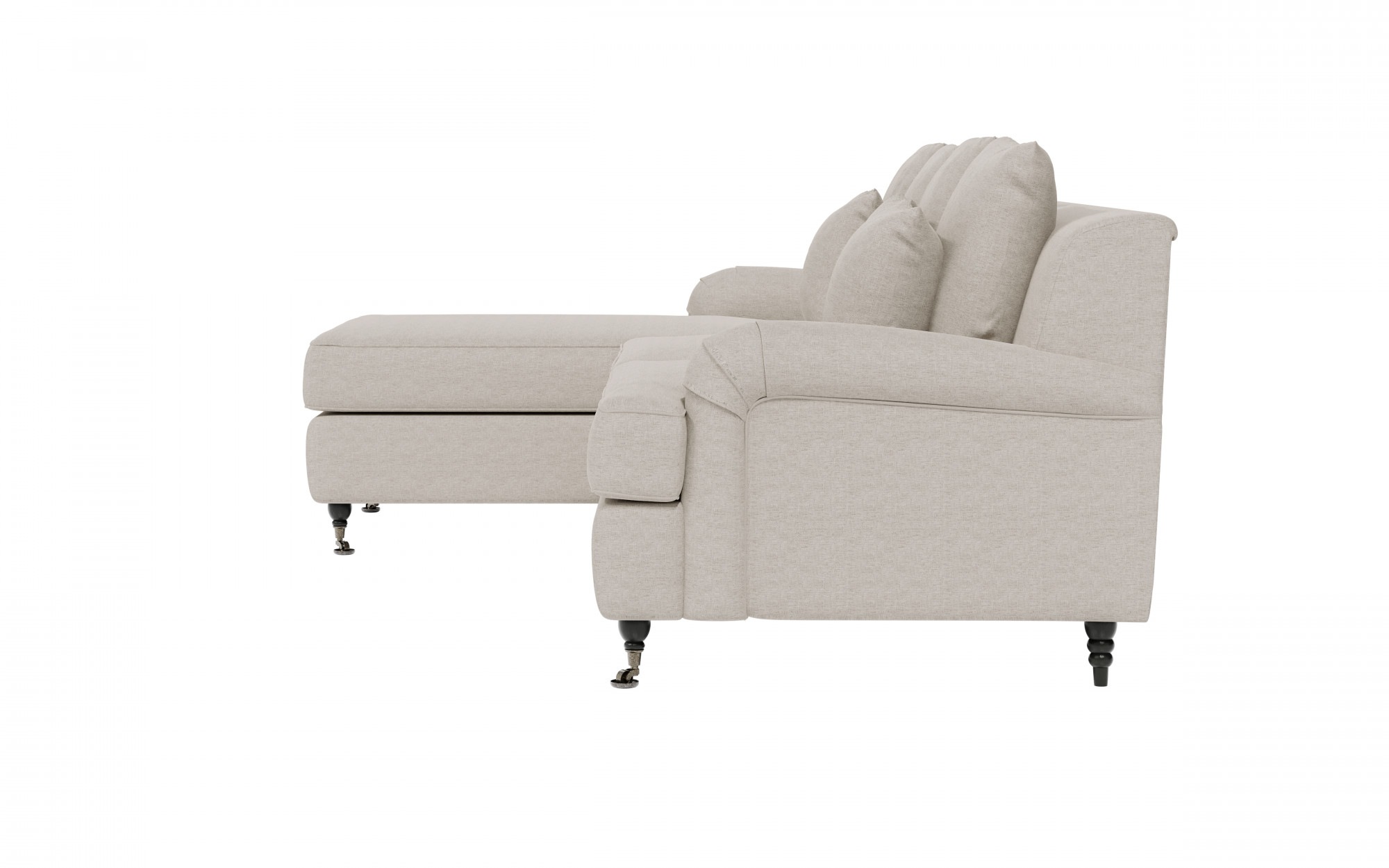Guido Maria Kretschmer Home&Living Ecksofa »NORIN L-Form«, zwei Fußarten: vorne - Rollen, hinten - Holzfüße