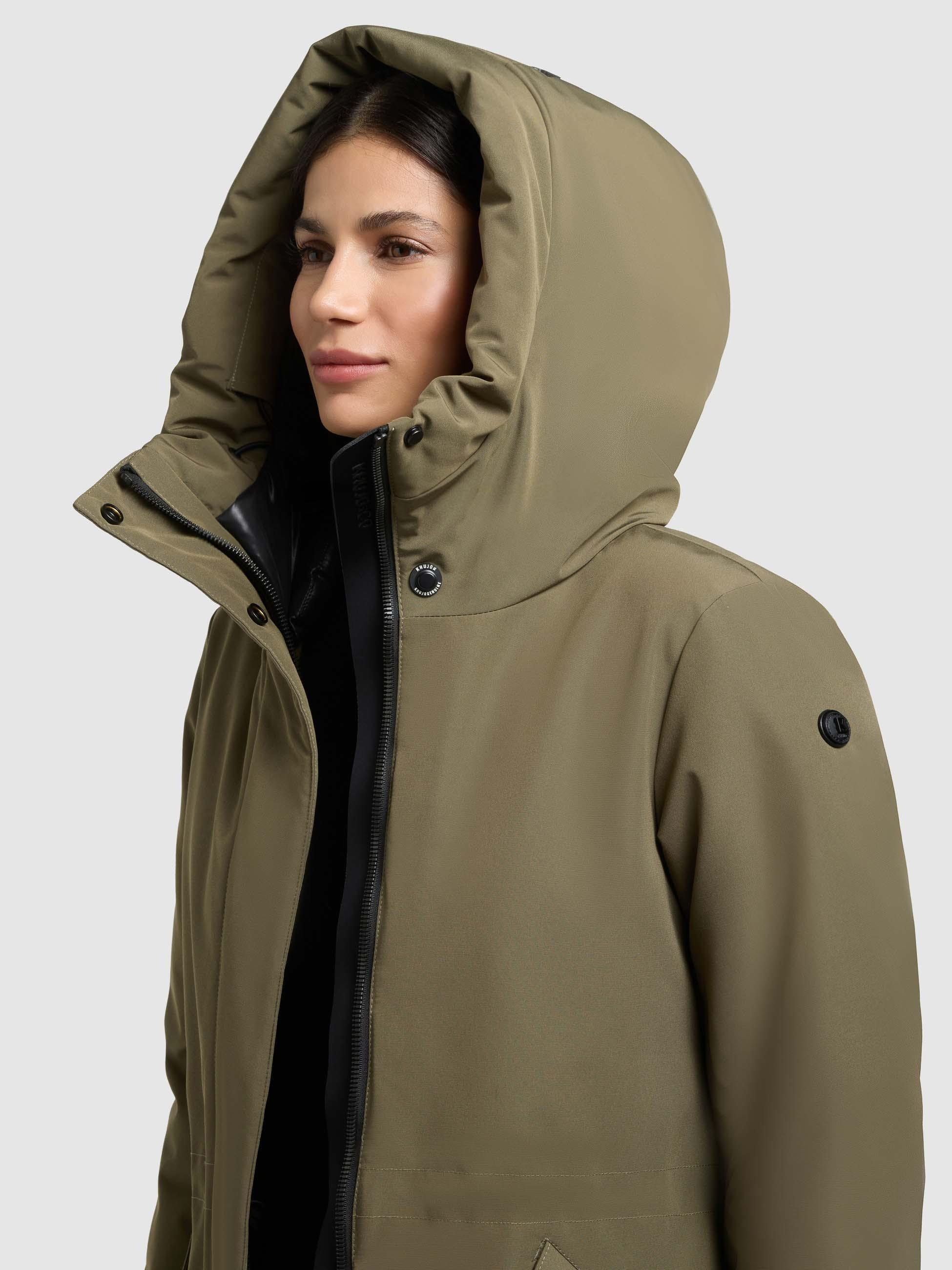 khujo Wintermantel »Diance« Lange Damen Winterjacke mit großer Kapuze