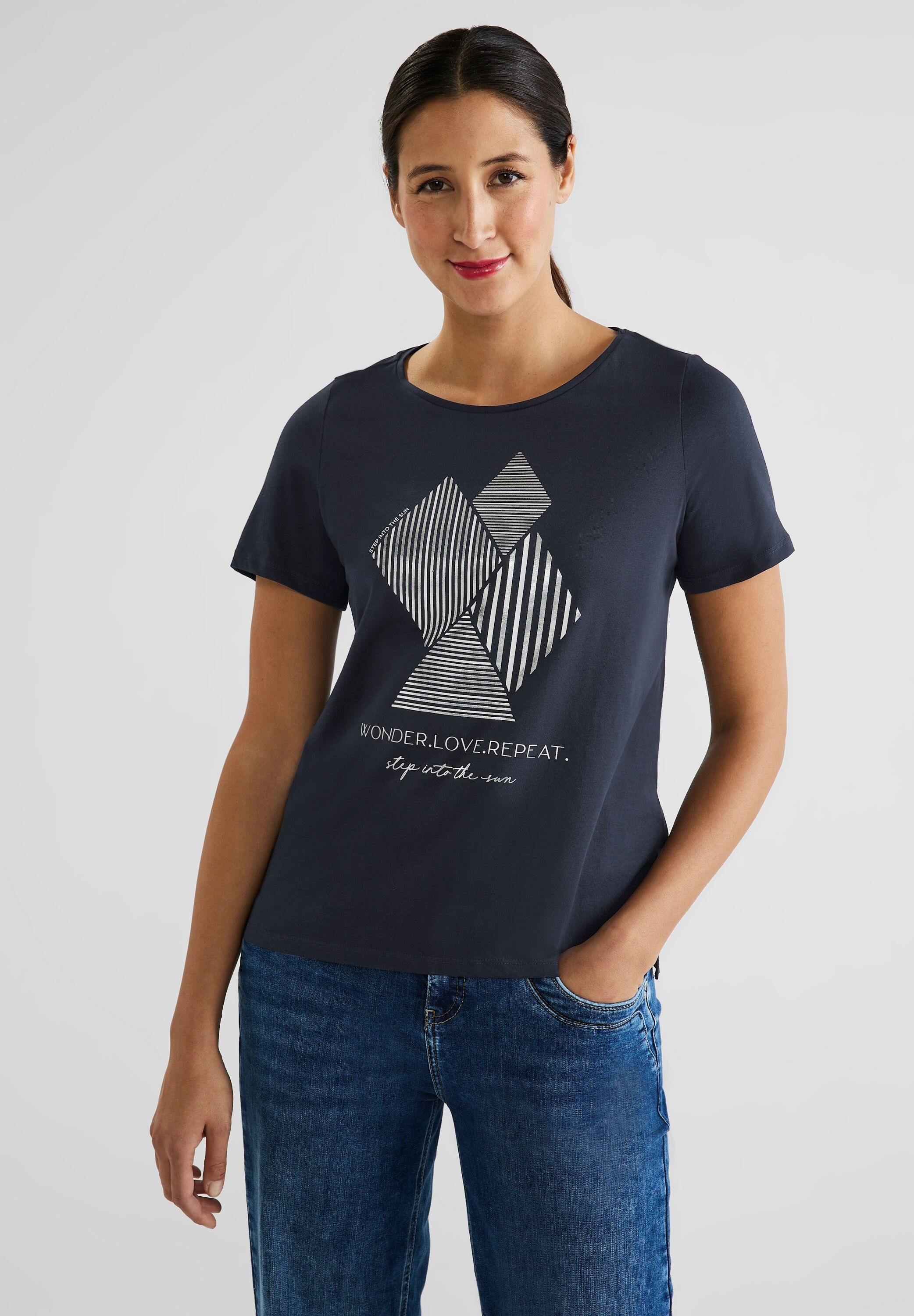 aus BAUR | Black STREET ONE Baumwolle T-Shirt, Friday reiner