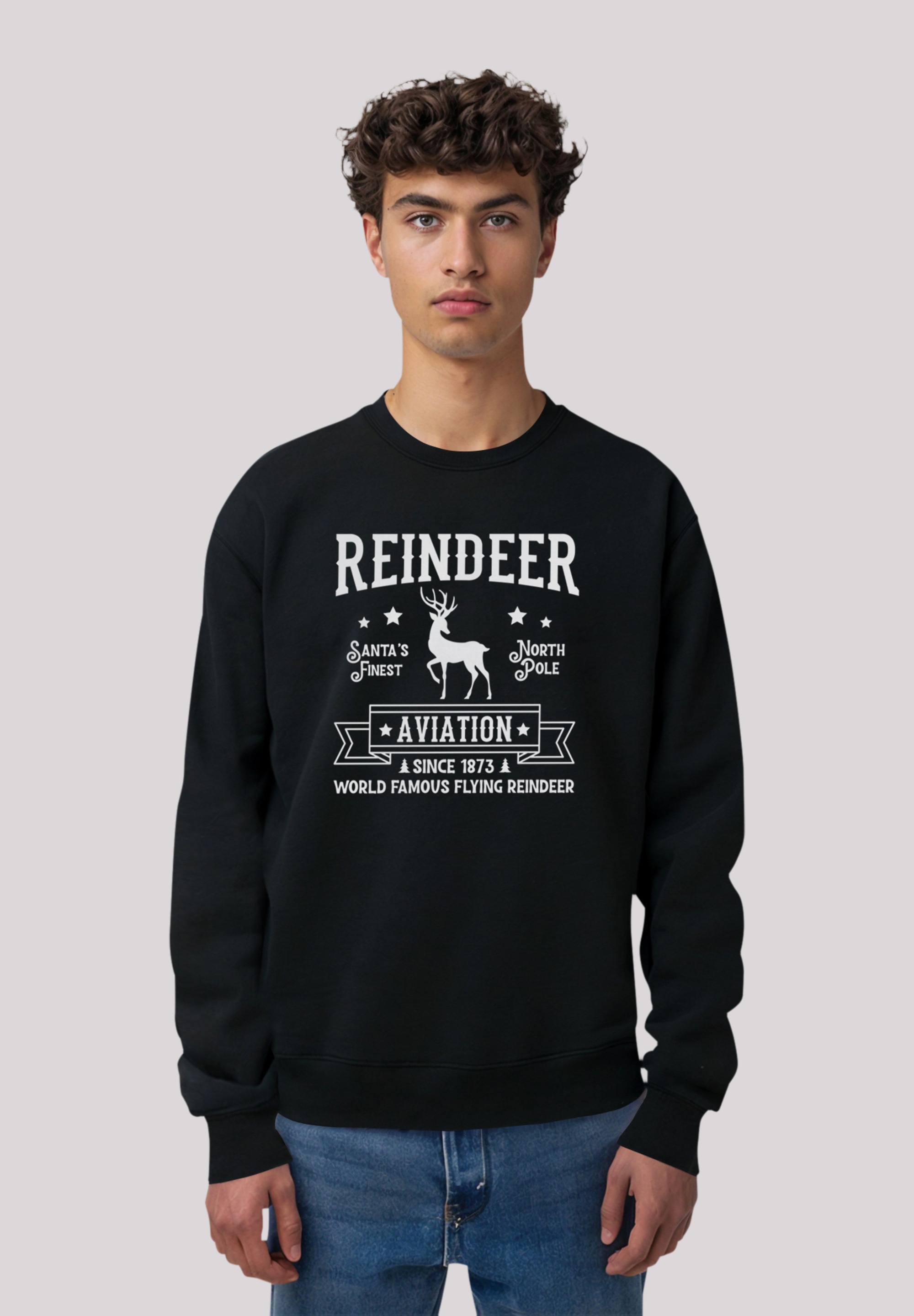 F4NT4STIC Sweatshirt "Weihnachten Reindeer Aviation Retro Sign", Premium Qu günstig online kaufen