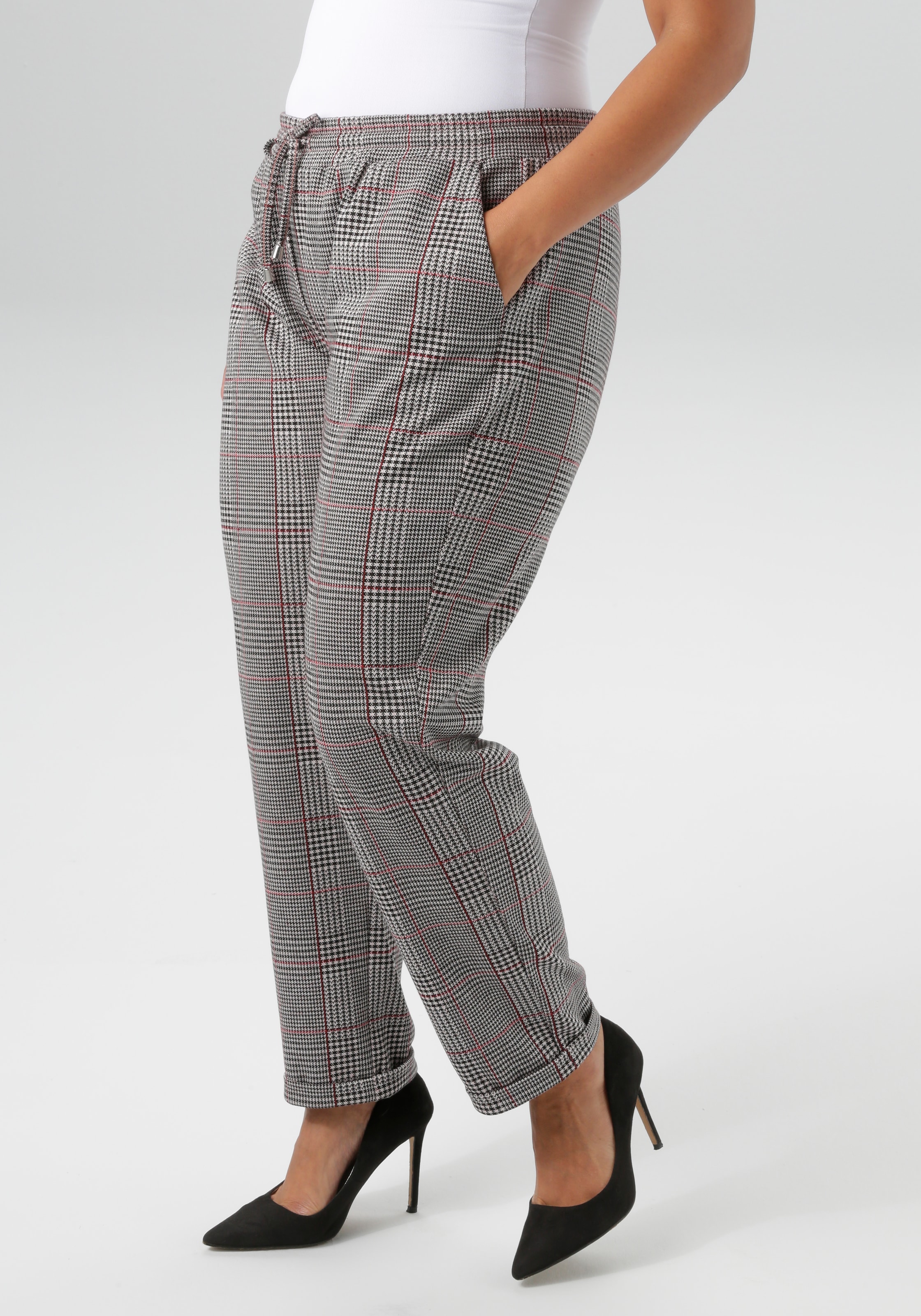 Aniston PLUS Schlupfhose, in trendigen Karodessin - NEUE KOLLEKTION günstig online kaufen