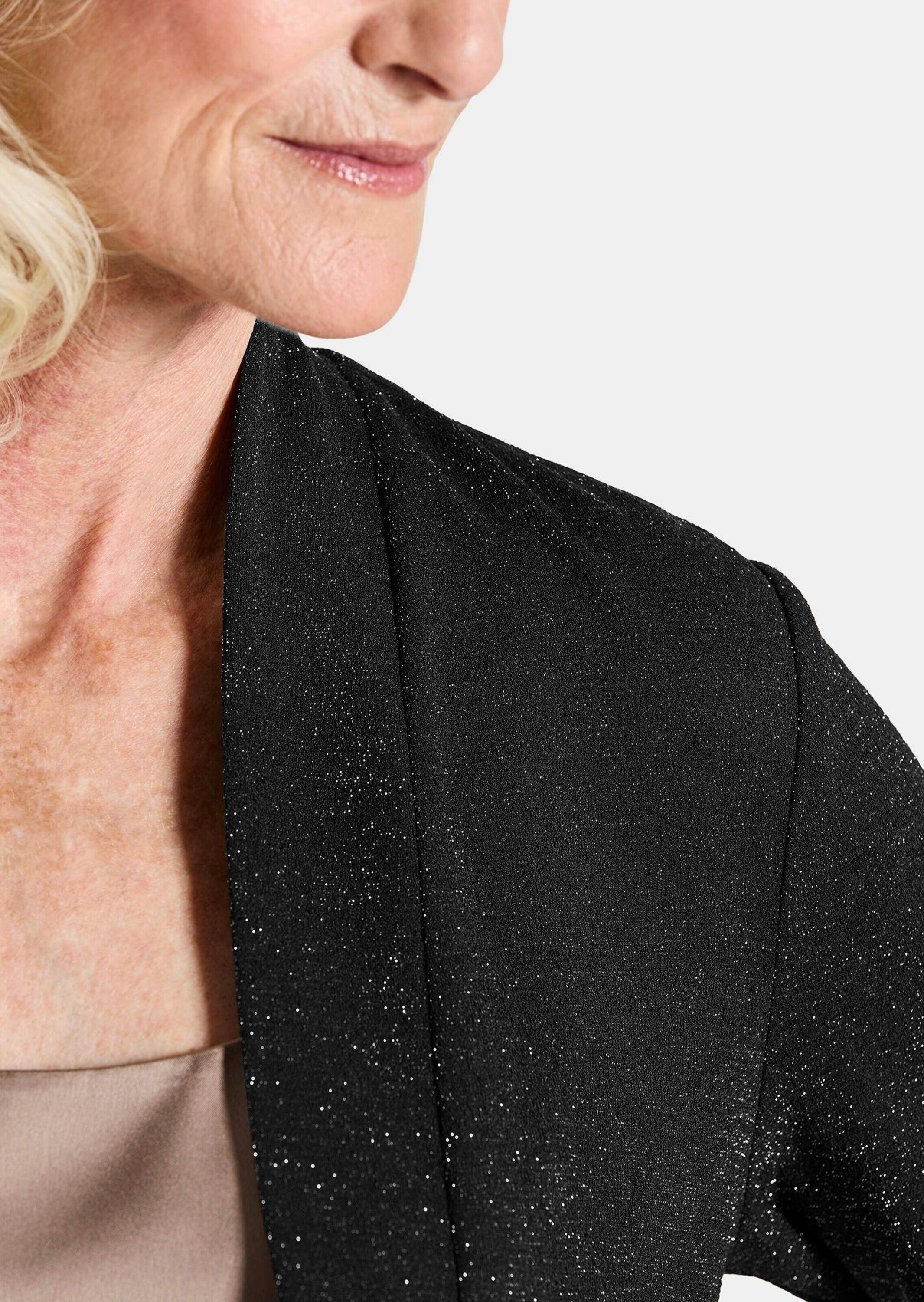 GOLDNER Jackenblazer »Kurzgröße Elegante Jerseyjacke mit Lurex«