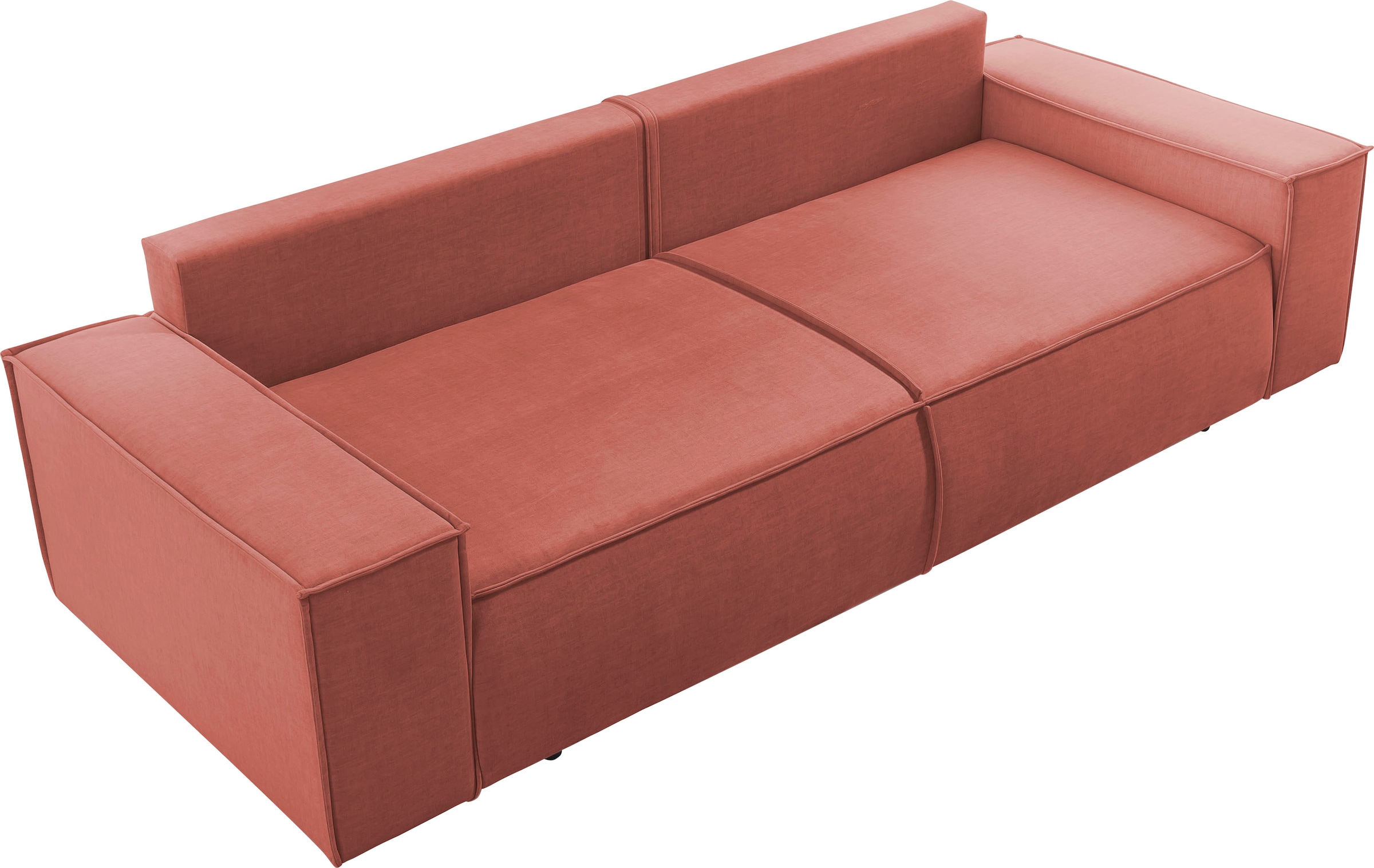 Home affaire 3-Sitzer »SHERWOOD Schlafsofa (257cm) Cord, Samtvelours, Vintage-Lederoptik«, Schlaffunktion mit Bettkasten (ca. 136/200cm)