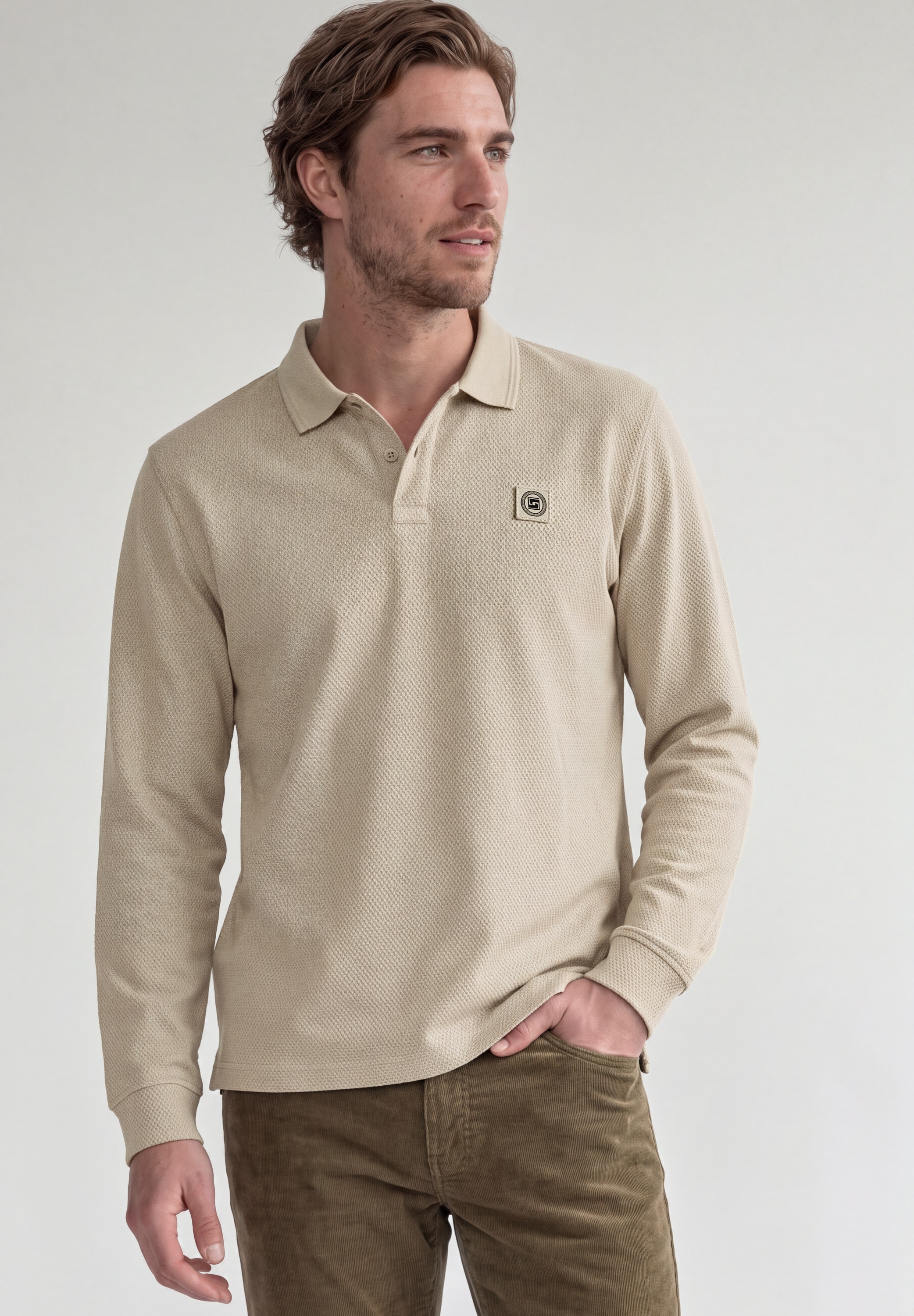 STREET ONE MEN Poloshirt aus elastischem Materialmix