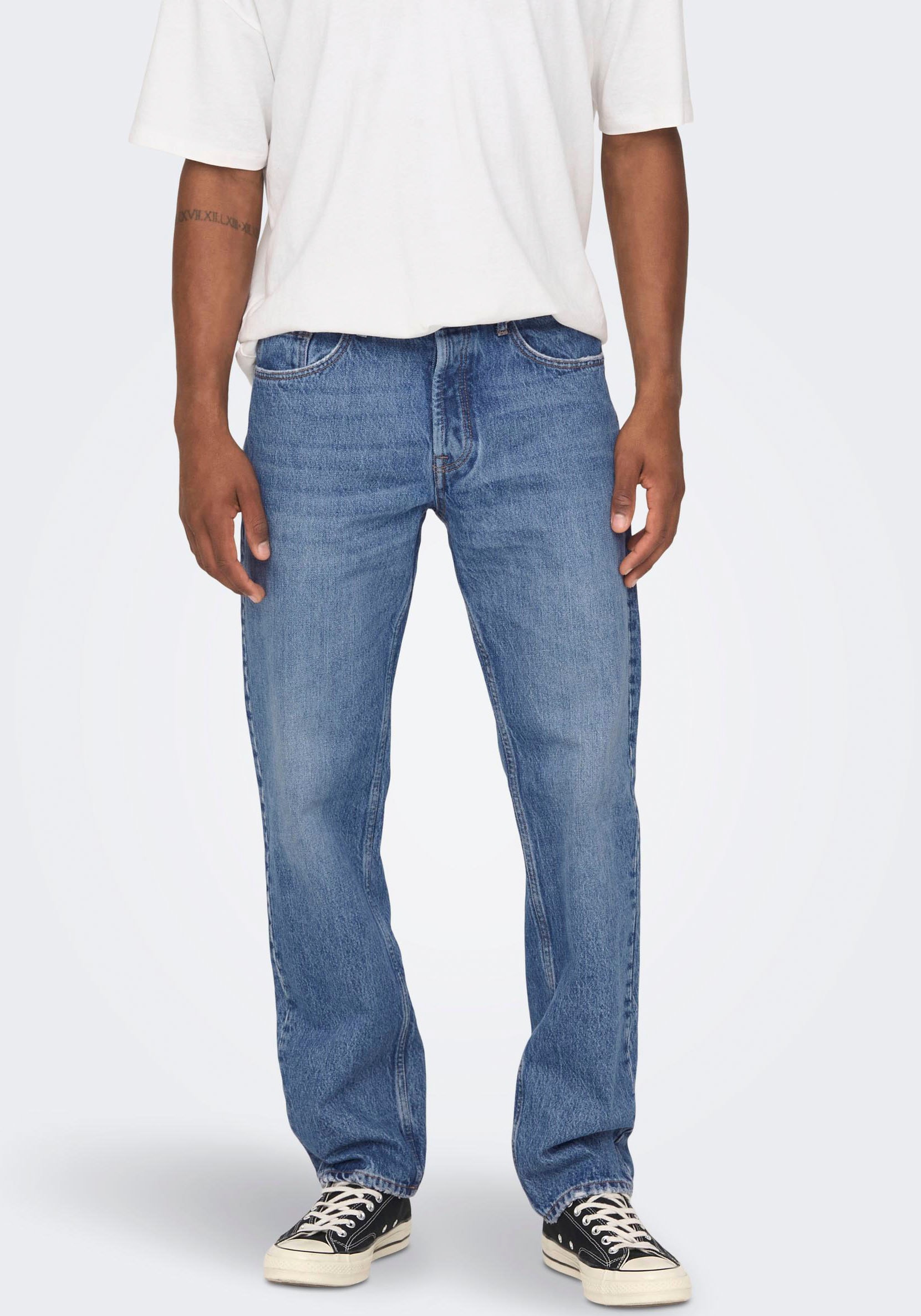 ONLY & SONS Regular-fit-Jeans "ONSEDGE STRAIGHT BROMO 0017 DOT DNM NOOS"