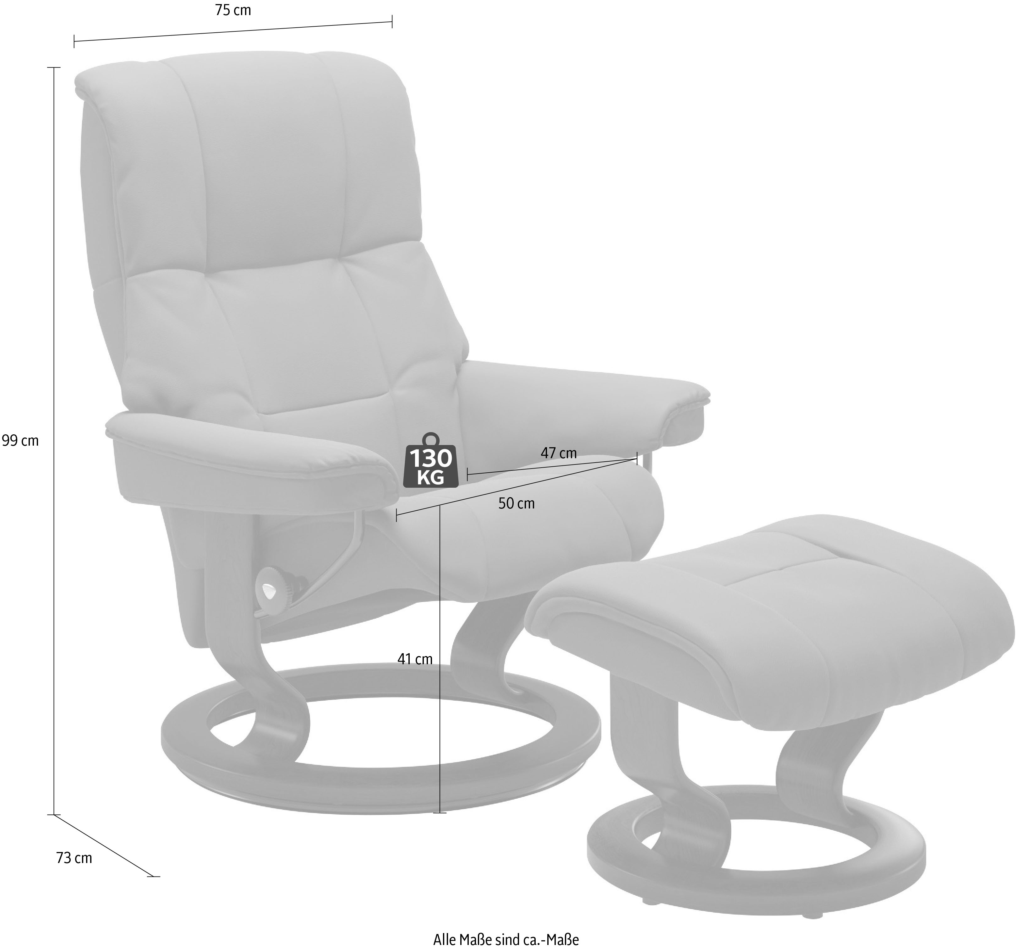 Thumbnail - Stressless Relaxsessel "Mayfair" mit Classic Base, Größe S, M & L, Gestell Braun
