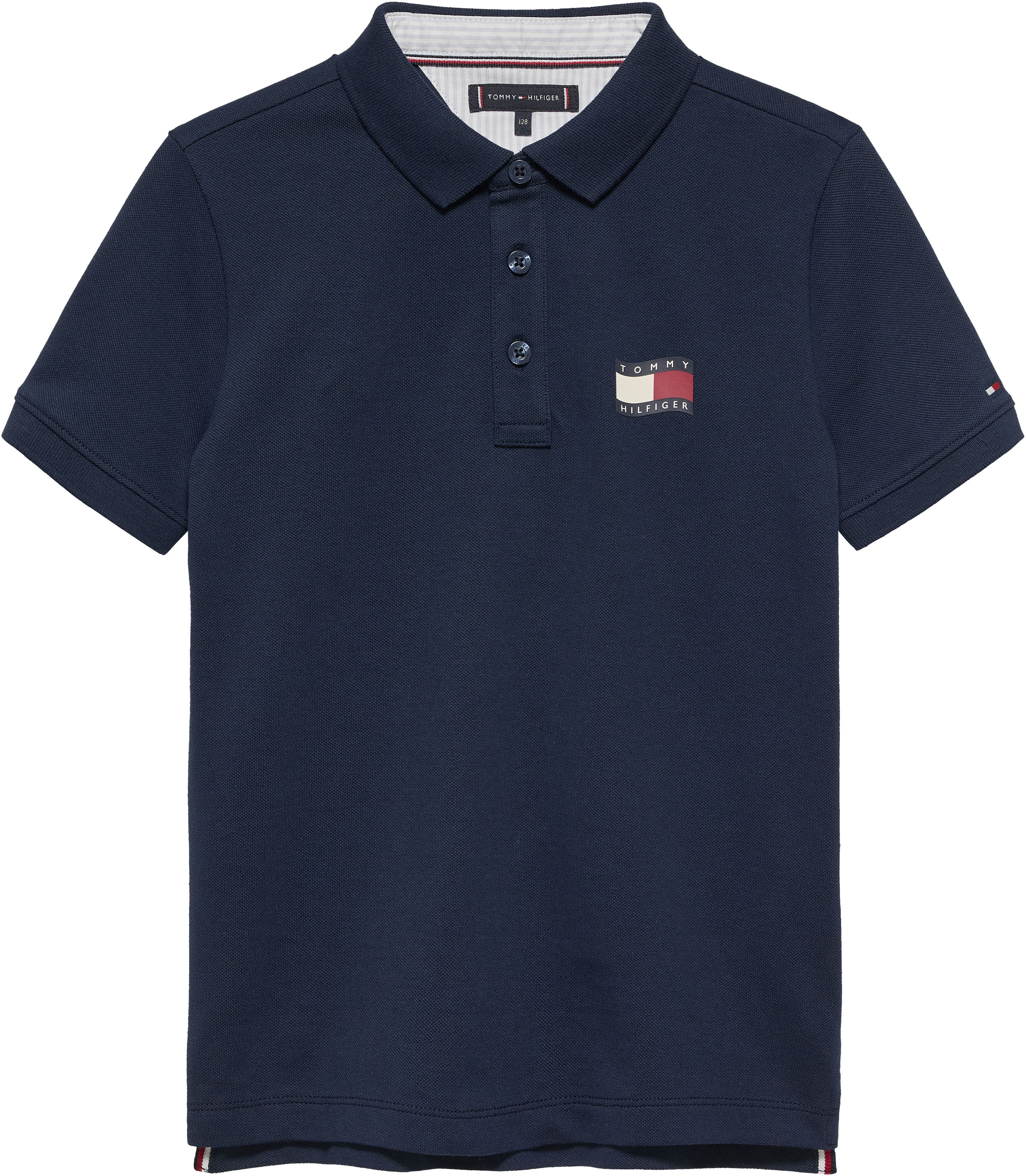 Tommy Hilfiger Poloshirt »WAVY FLAG POLO ITHICA PLACKET SHORT SLEEVE« Kinder bis 16 Jahre, Baumwoll-Piqué, regular fit