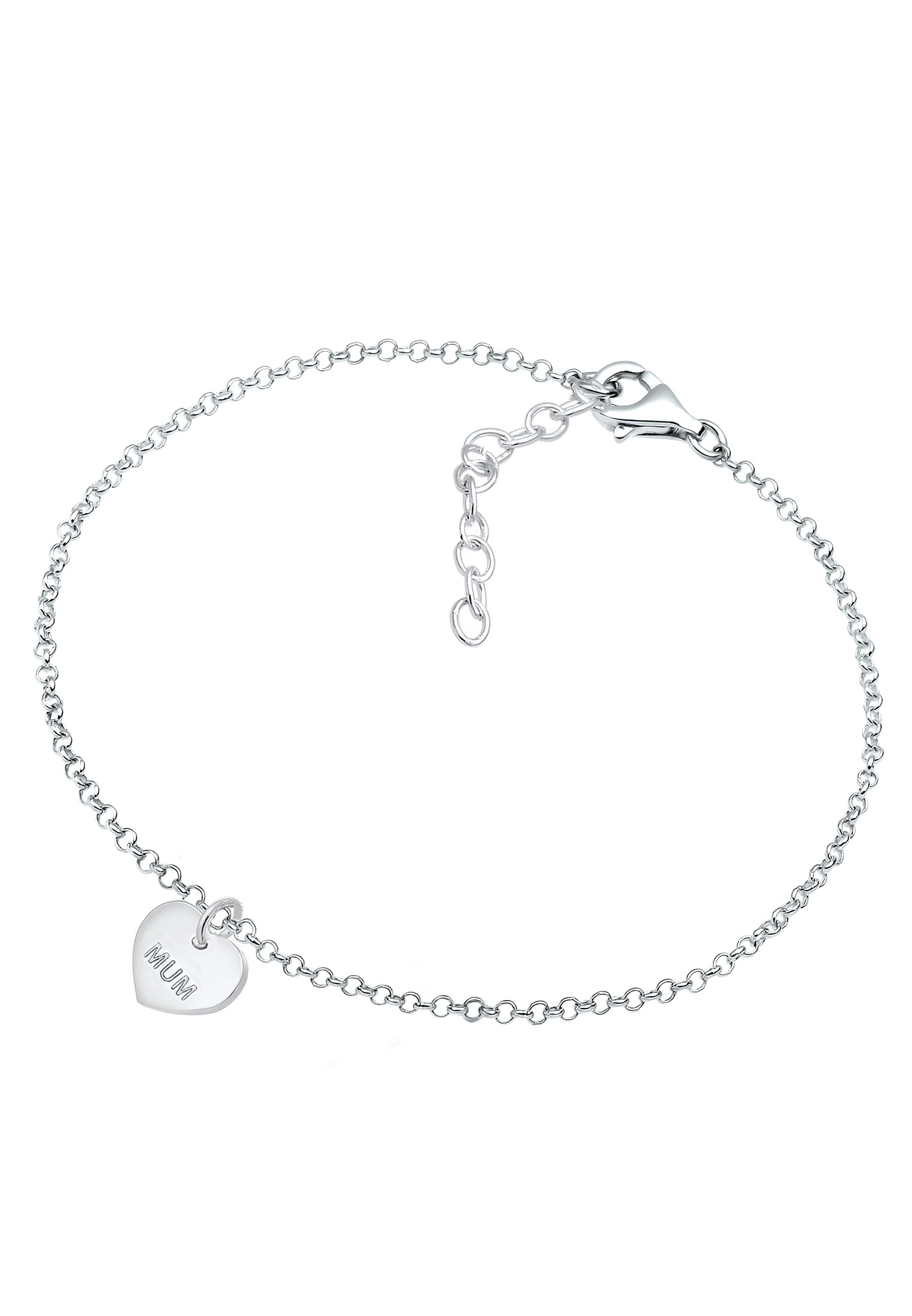 Elli Armband »Erbskette Mum Wording Herz Pendant 925 Silber«