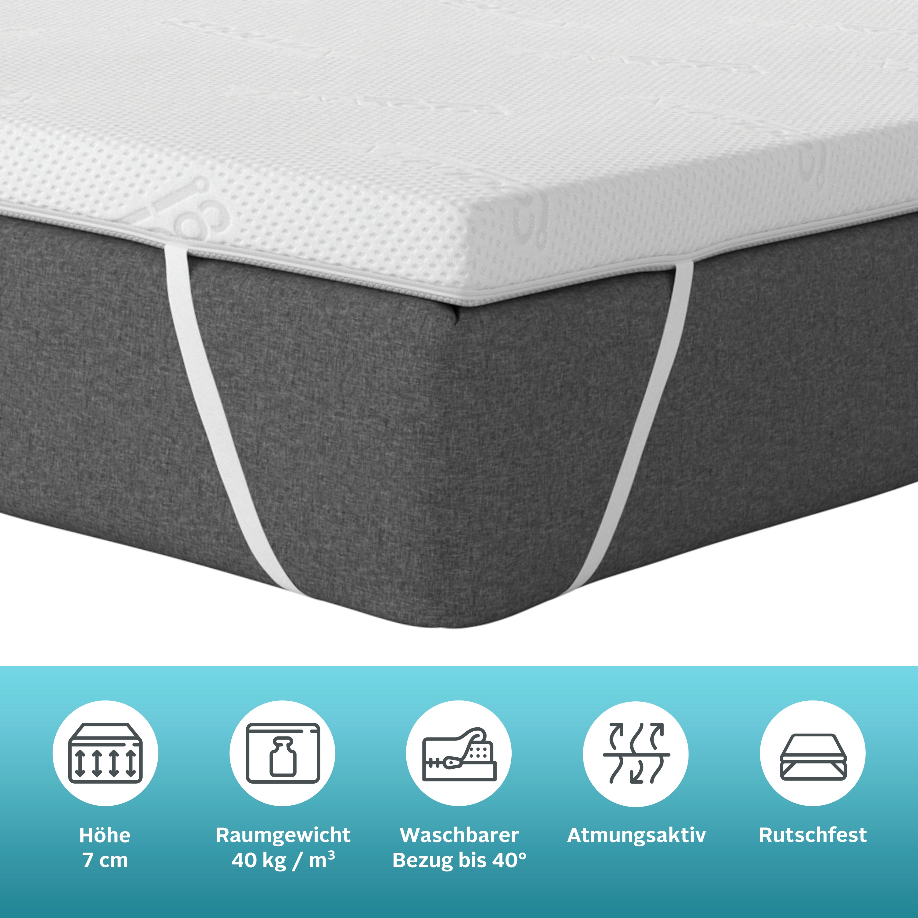 Thumbnail - Älgdröm Topper "Lasse, Topper 90x200 cm,180x200 cm", (1 St.), Matratze, Boxspringbett geeignet, ergonomisch