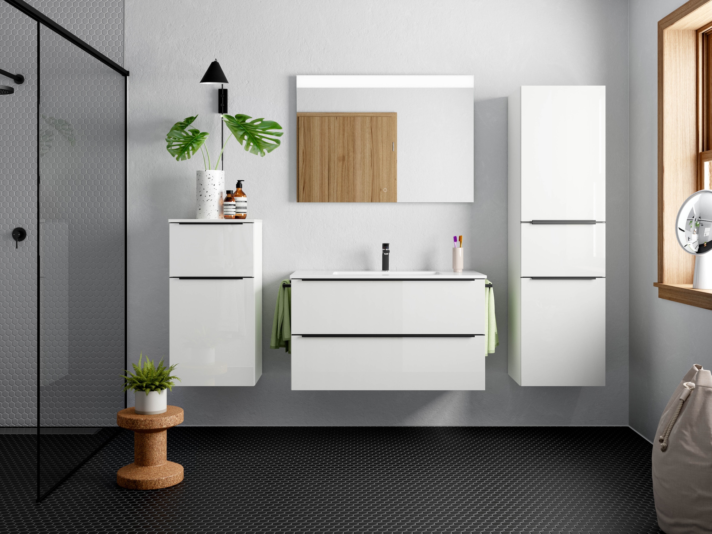 nobilia Badmöbel-Set "Levere" vormontiert, mit Soft-Close, 4 Stk. tlg. günstig online kaufen