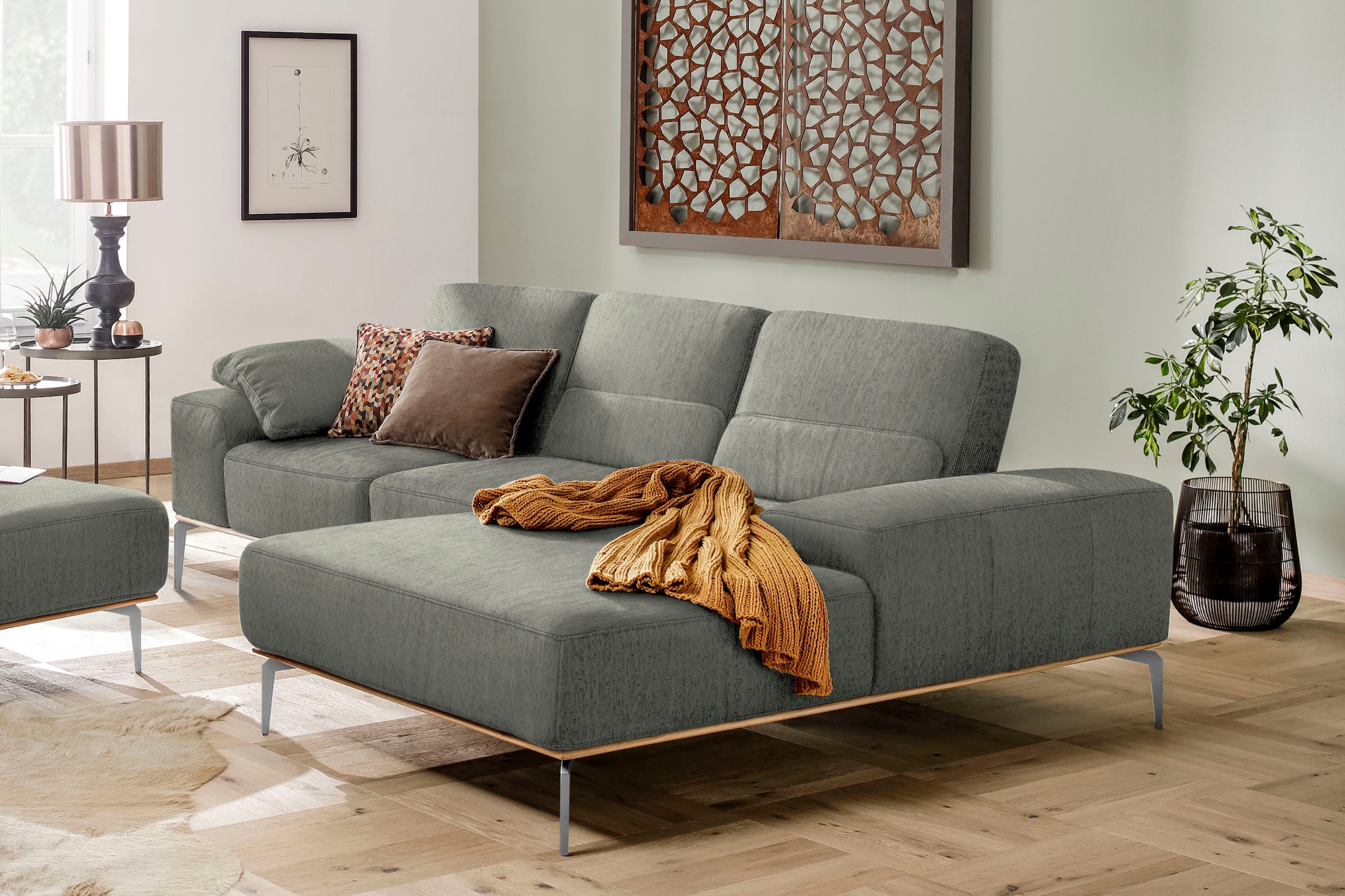 W.SCHILLIG Ecksofa "run, Designsofa mit tollem Sitzkomfort, L-Form", mit el günstig online kaufen