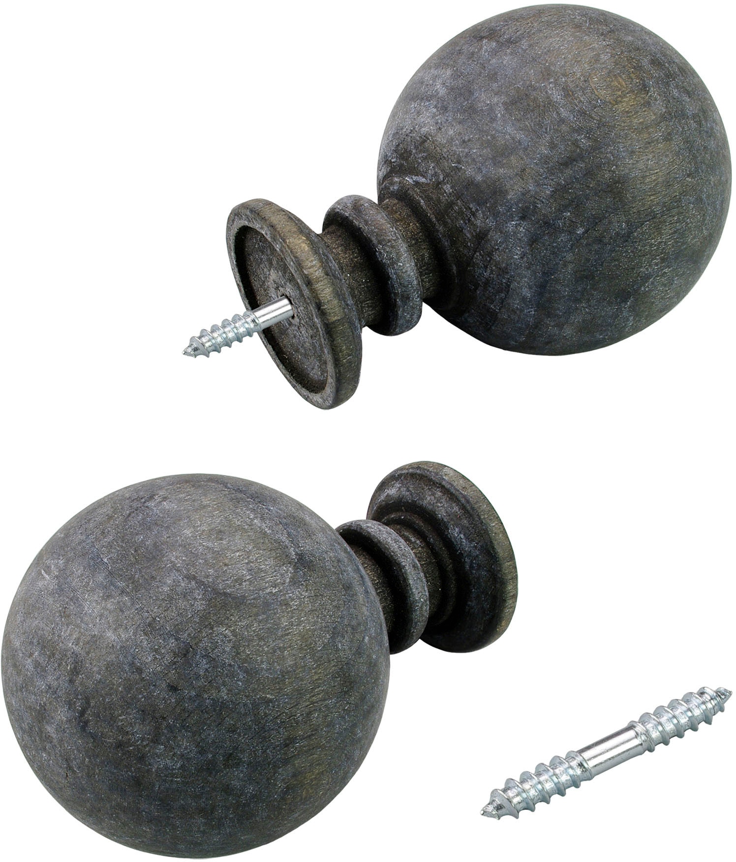 Liedeco Gardinenstange »Stilgarnitur 28 mm Kugel«, 1 läufig-läufig, Fixmaß, Gardinenstange Komplett