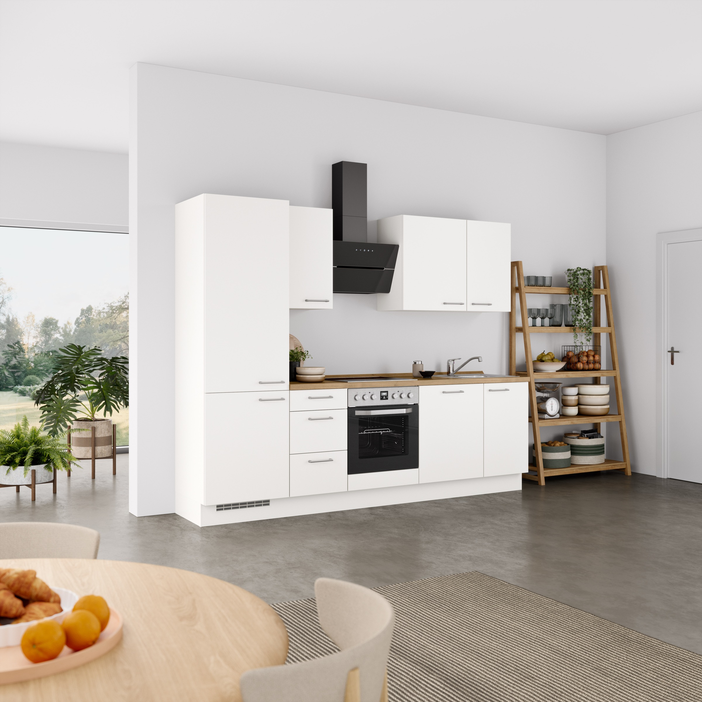 nobilia® Küchenzeile »"Laser II"«, vormontiert, Ausrichtung wählbar, Breite 270 cm, wahlw. mit E-Geräten