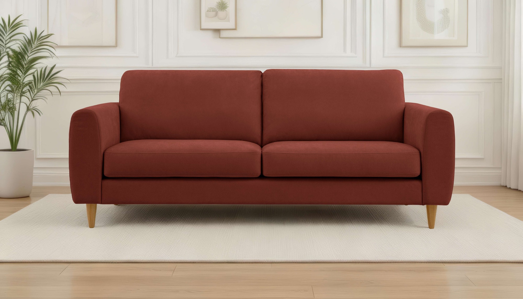 OTTO home 3-Sitzer "Finnian" 212 cm, Chenille, elegante Massivholzfüße günstig online kaufen