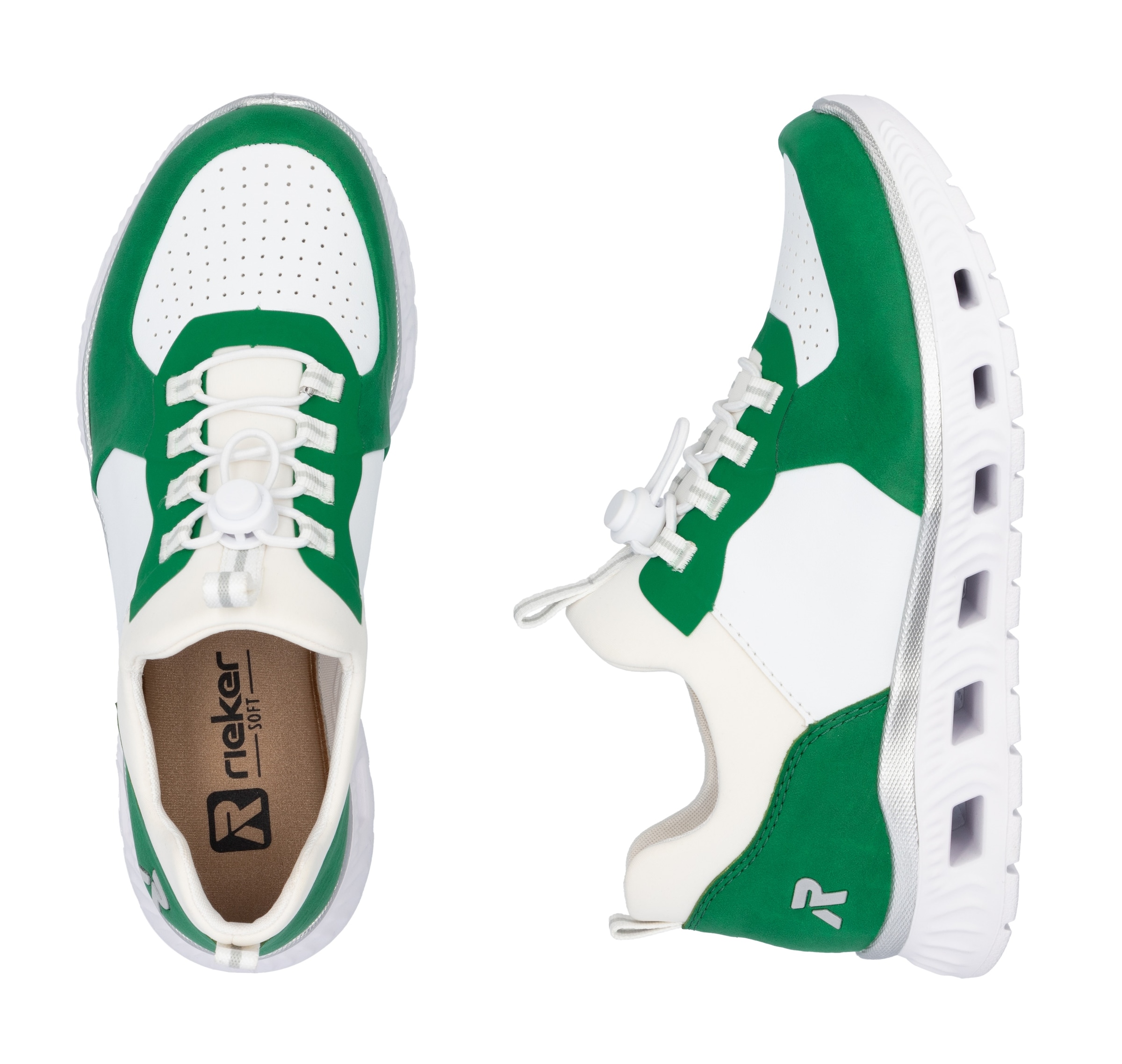 RIEKER Sport Slip-On Sneaker »vegan«, Schlupfschuh, Halbschuh, Freizeitschuh mit Schnellverschluss