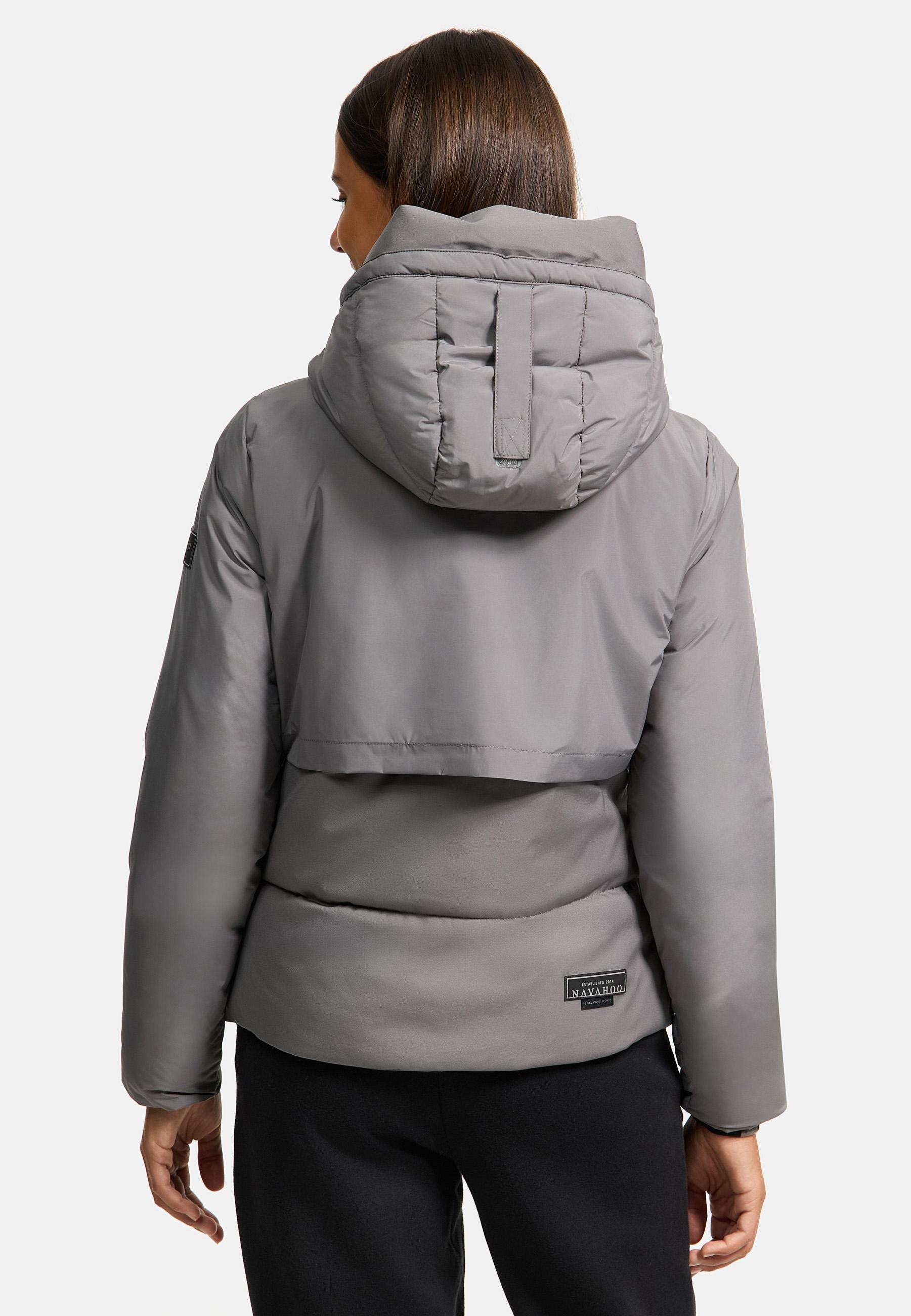 Navahoo Steppjacke »Liebesküken XIV«, mit Kapuze, modische Damen Winterjacke mit Fleece-Innenfutter