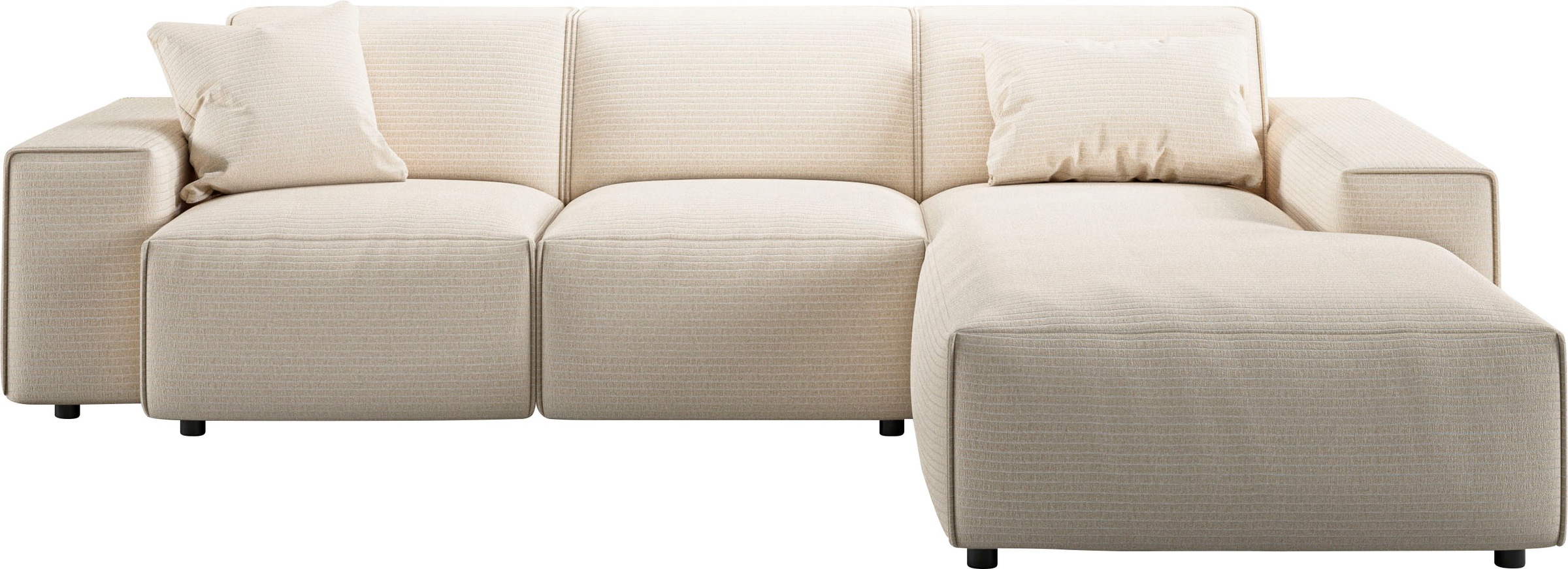 andas Ecksofa »Glimminge L-Form auch in Breitcord, Feincord + Easy care-Bezug,«, Breite 264, Zierkissen