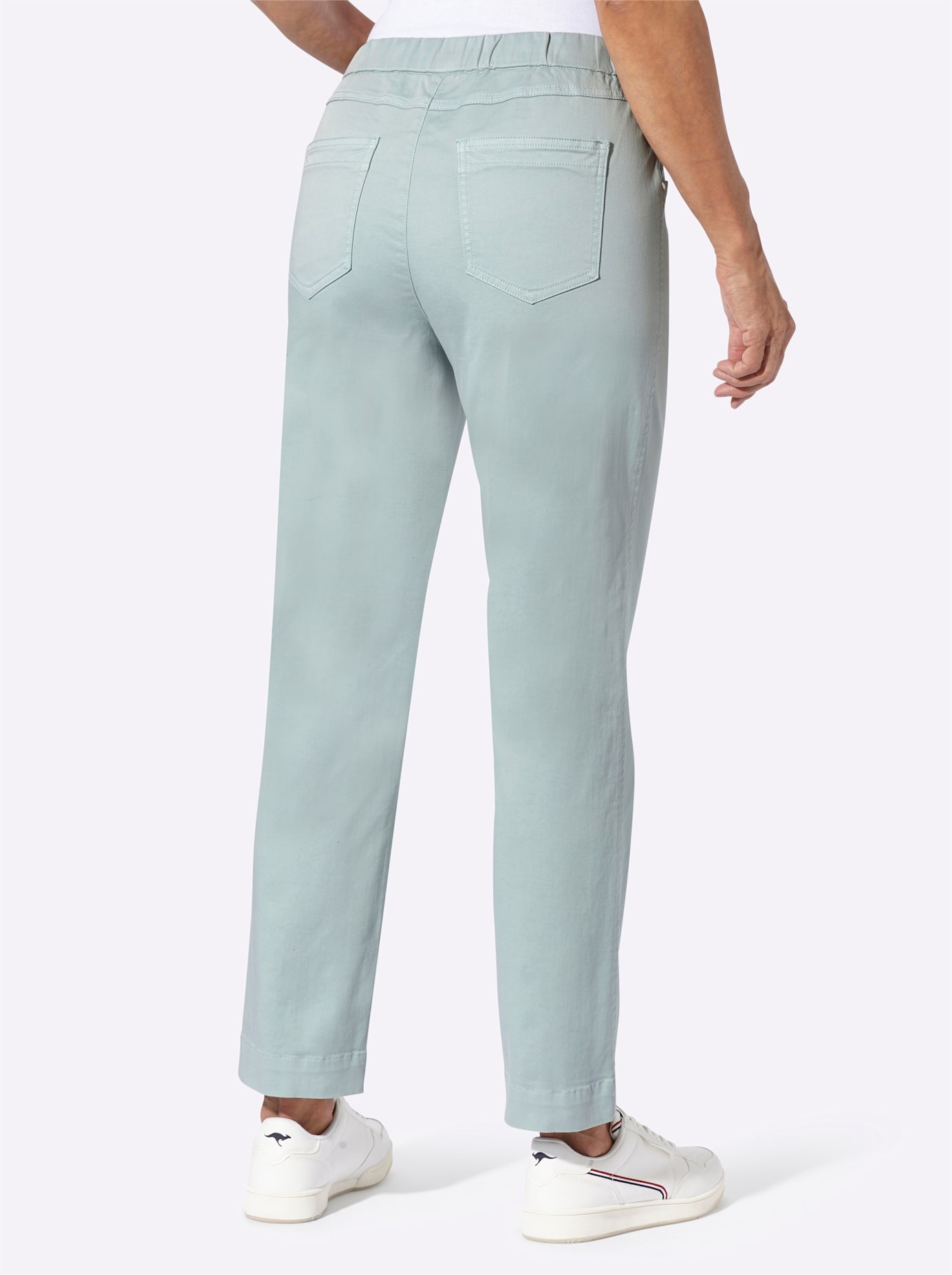 Schlupfjeans CASUAL LOOKS, Damen, Gr. 52, Normalgrößen, kalkmint, 97% Baumwolle, 3% Elasthan, unifarben, lang, Jeans Schlupfjeans 2