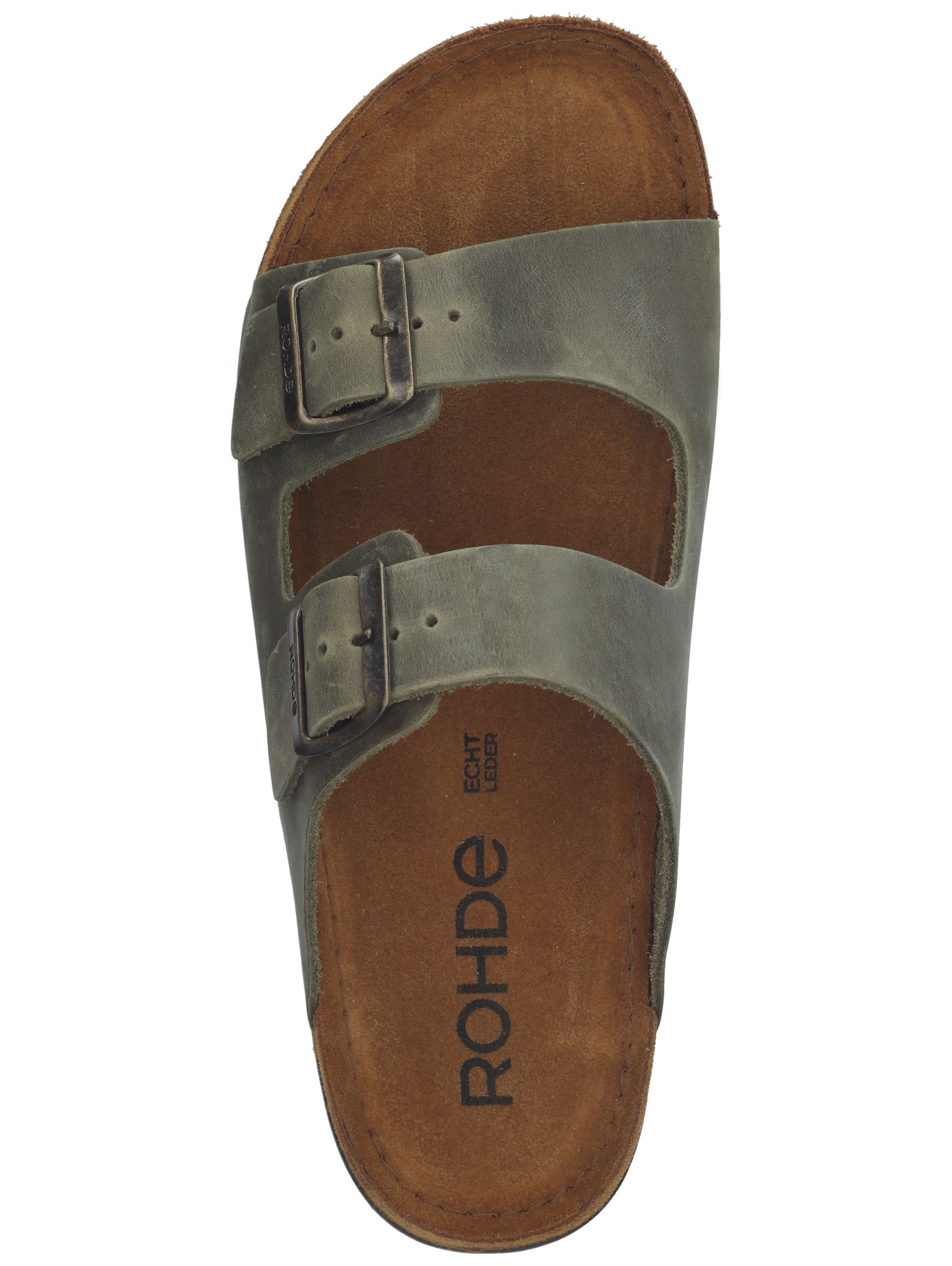 Rohde Hausschuhe Leder Slipper Olive 46 2
