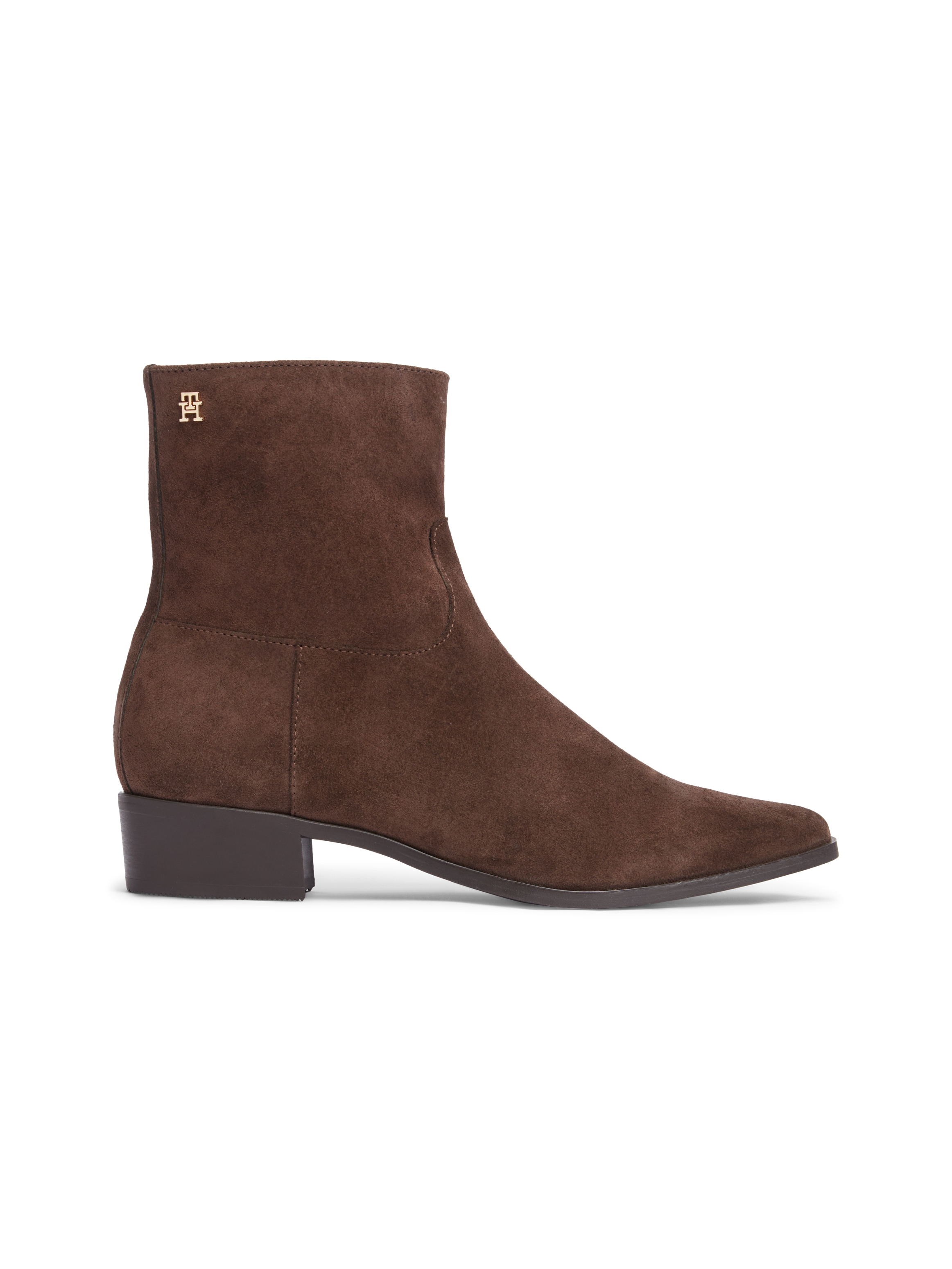 Tommy Hilfiger Stiefelette »SUEDE ANKLE BOOT W ZIP«  Ankleboots, Cowboy-Boots, Kurzstiefel mit Reißverschluss, schmale Form