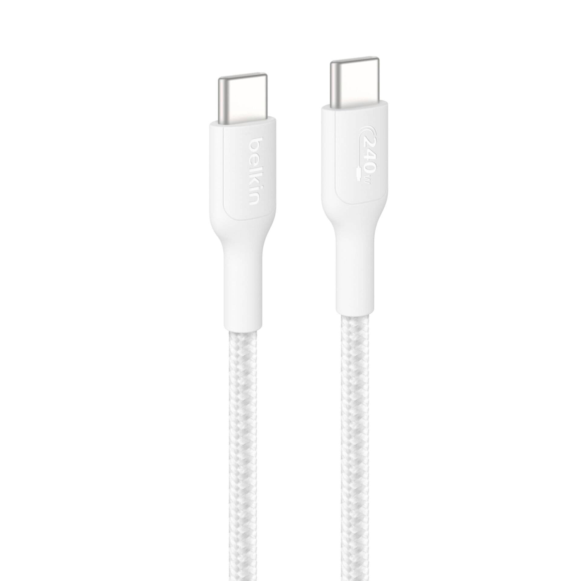 BELKIN USB-Kabel "BoostCharge Pro USB-C / USB-C geflochten 240 W", 200cmcm, weiß, Kabel