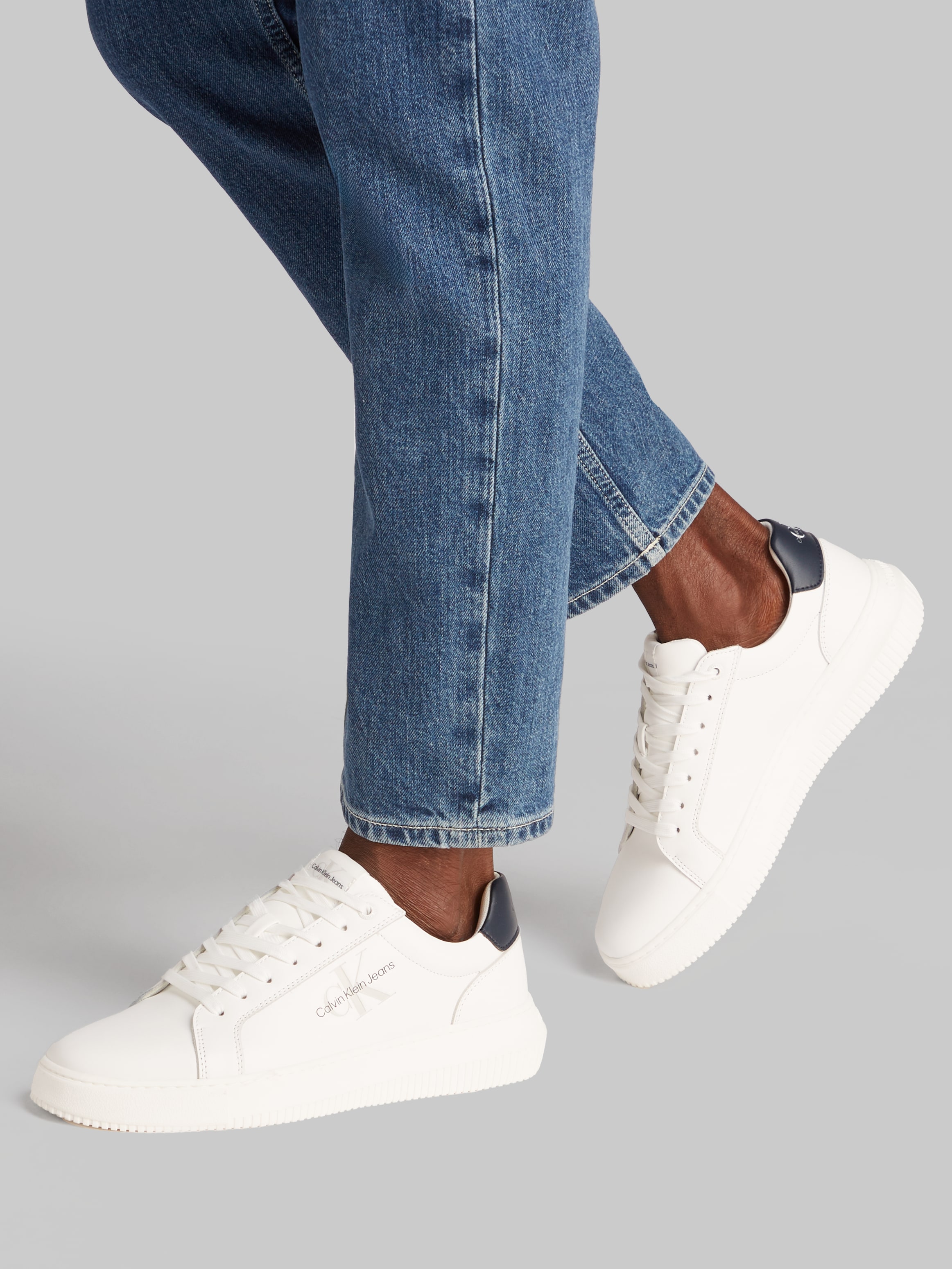 Calvin Klein Jeans Plateausneaker »SEAMUS 20L«, Freizeitschuh, Halbschuh, Schnürschuh mit Kontrastbesatz