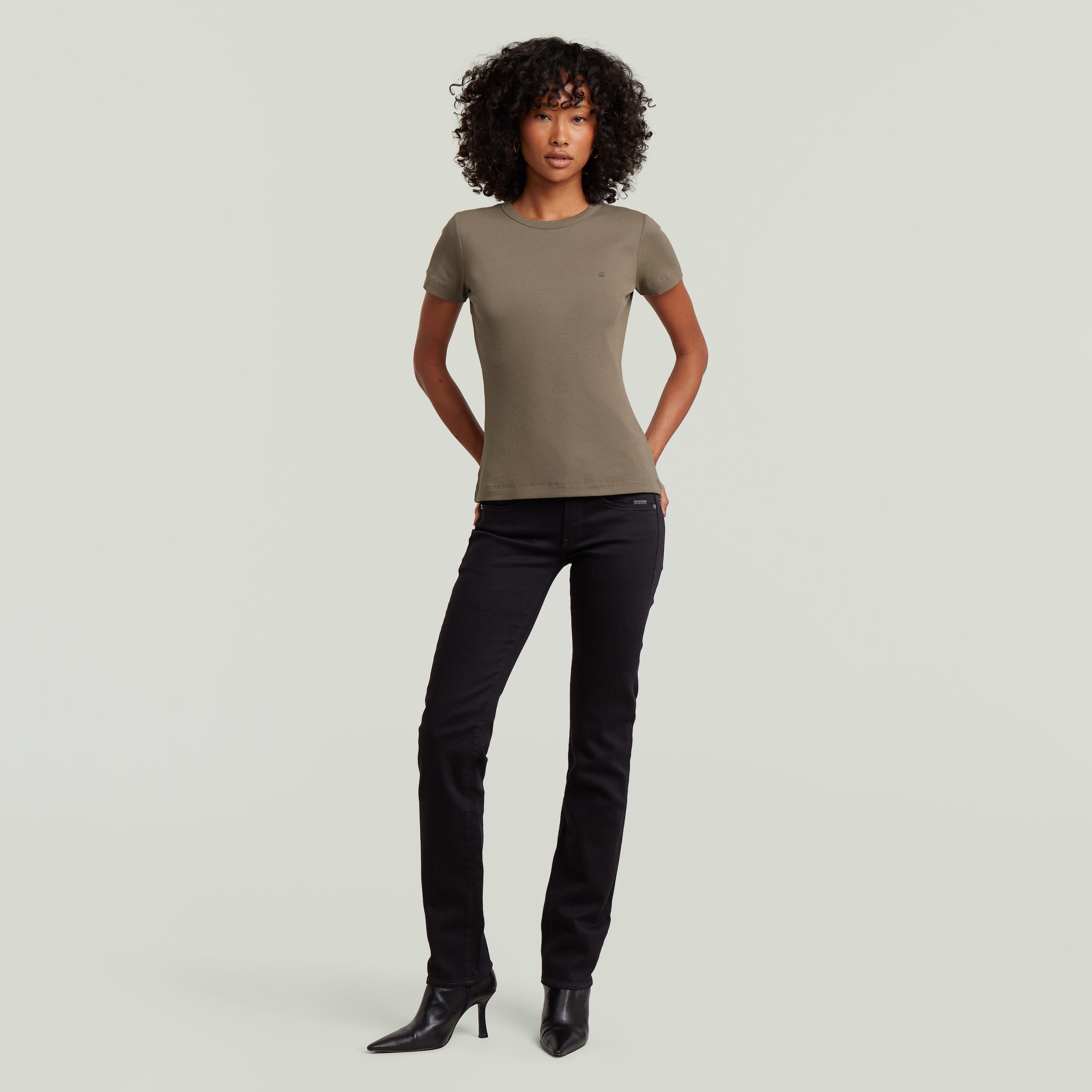 G-STAR T-Shirt »Slim Rib Wmn« in Rundhalsform