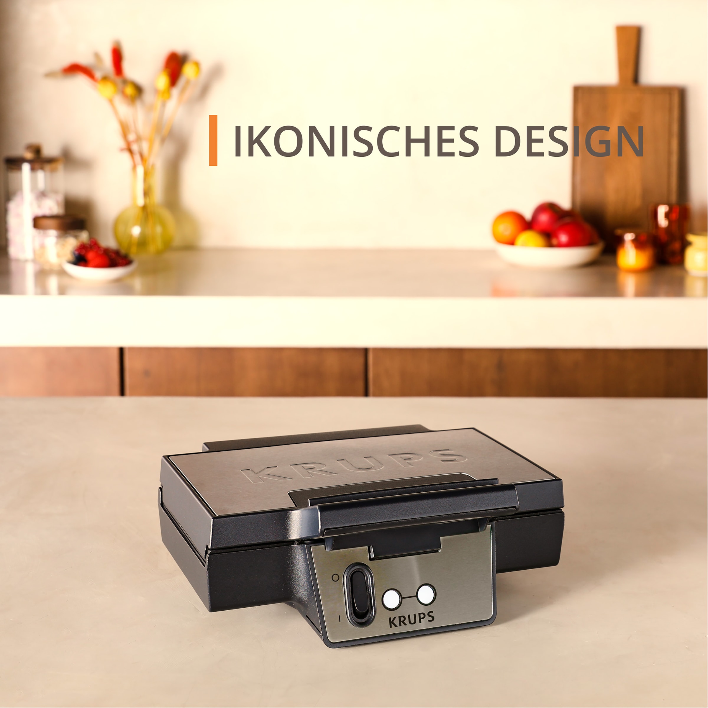 Krups Waffeleisen »FDK261 Iconic«, 850 W, keramikbeschichtete Antihaftplatten, kratzfest