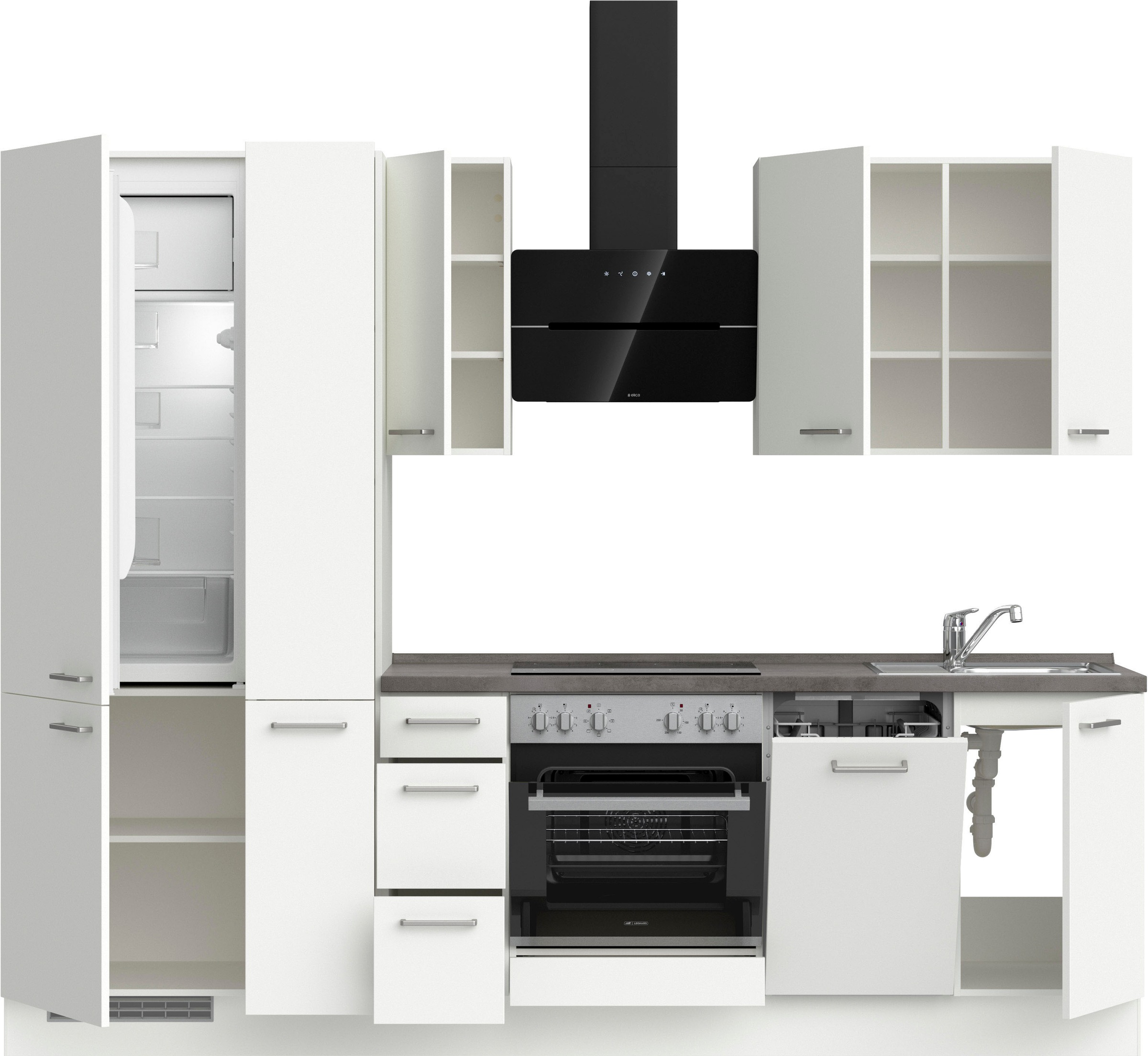 nobilia® Küchenzeile »"Touch II"«, vormontiert, Ausrichtung wählbar, Breite 270 cm, wahlw. mit E-Geräten