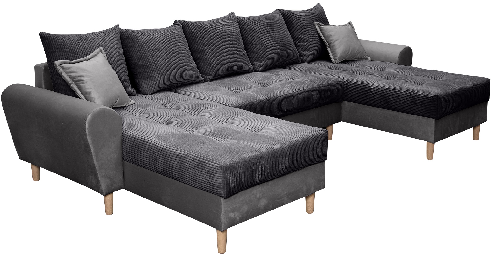 COLLECTION AB Wohnlandschaft »Raisa U-Form«, mit Federkern, Kissen und Steppung im Sitzbereich